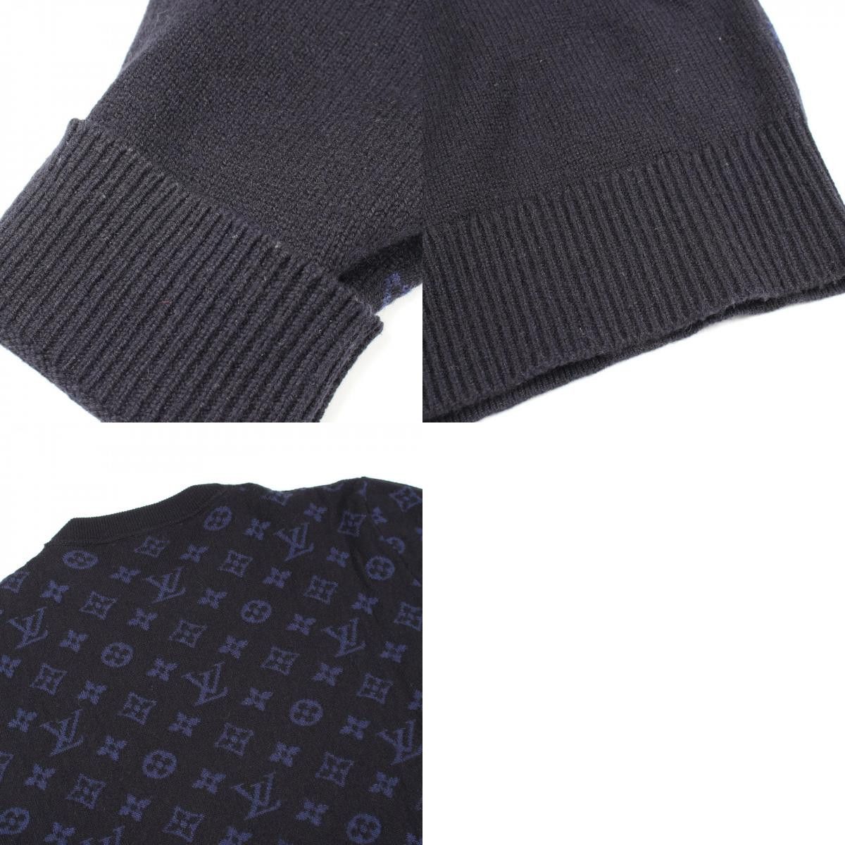 Louis Vuitton Louis Vuitton Louis Vuitton Half and Half Monogram Cashmere Wool Knitwear Textile Tops DUTY FREE for USA Size ONE SIZE - 10 Thumbnail