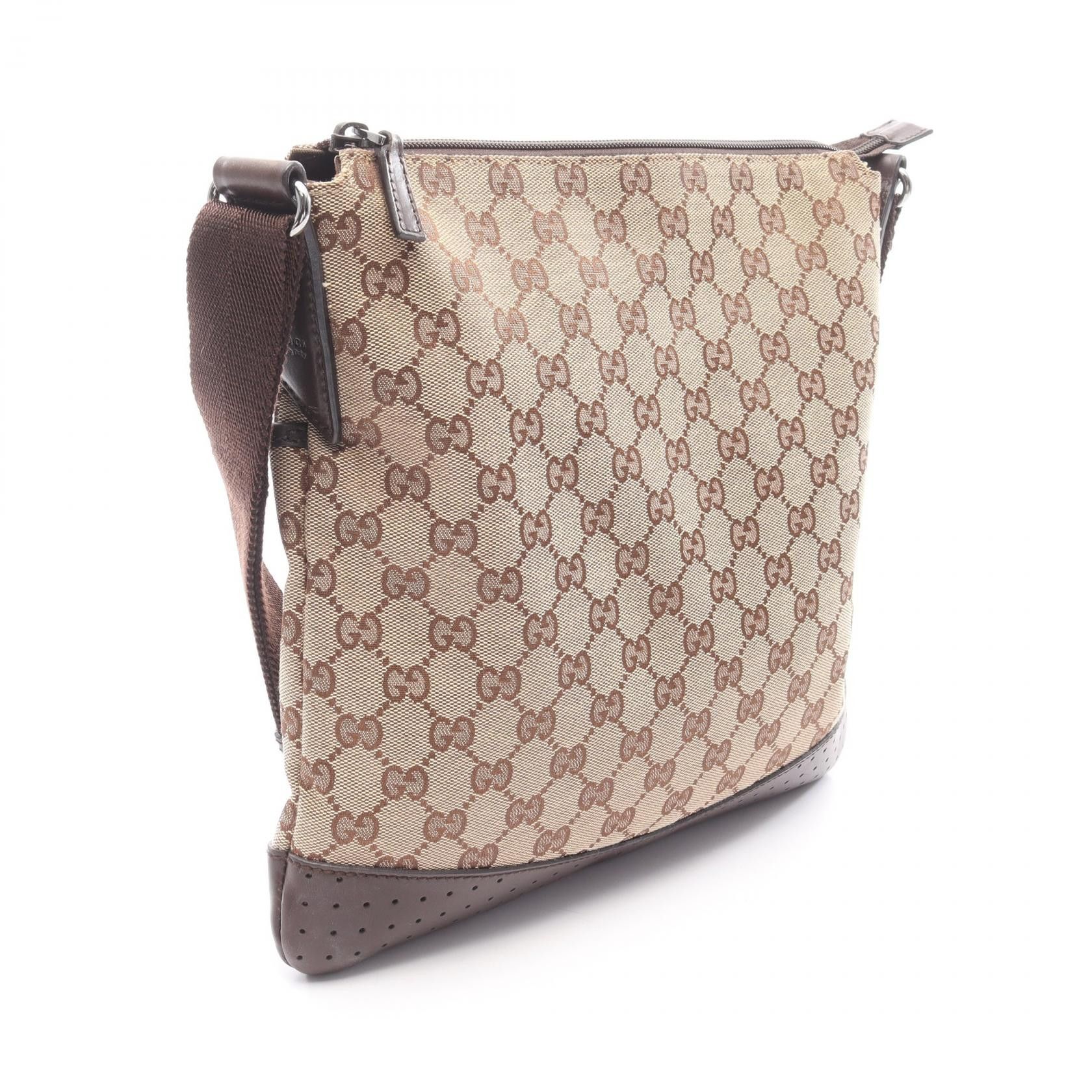 Gucci Gucci Gucci GG Canvas Leather Shoulder Bag Textile Shoulder Bag 145857 DUTY FREE for USA Size ONE SIZE - 2 Thumbnail