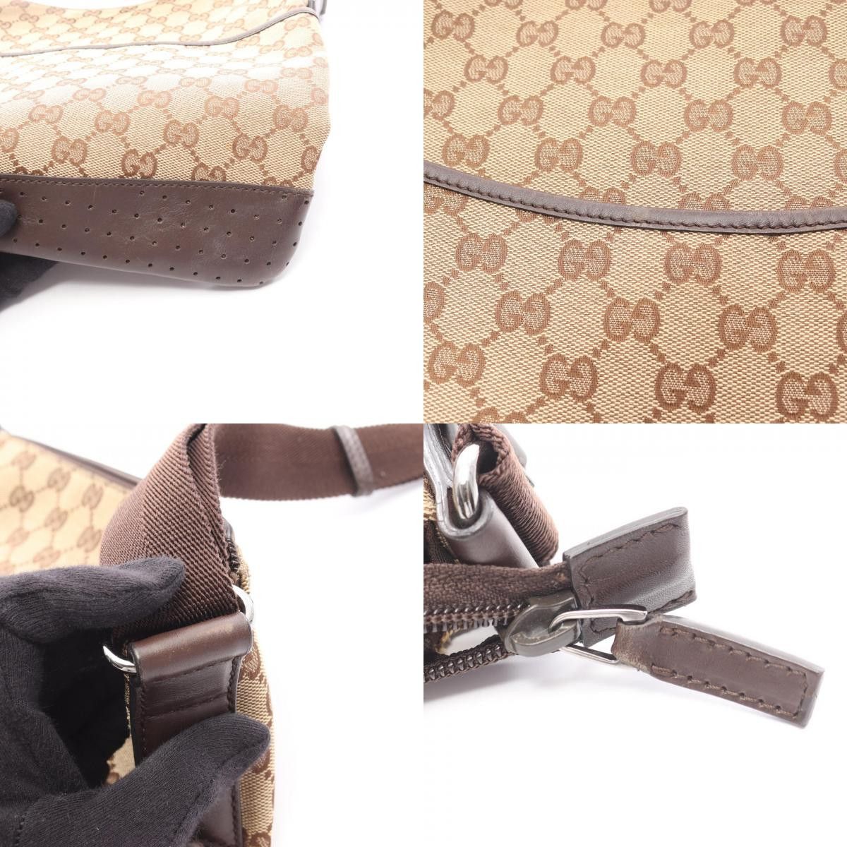 Gucci Gucci Gucci GG Canvas Leather Shoulder Bag Textile Shoulder Bag 145857 DUTY FREE for USA Size ONE SIZE - 10 Thumbnail