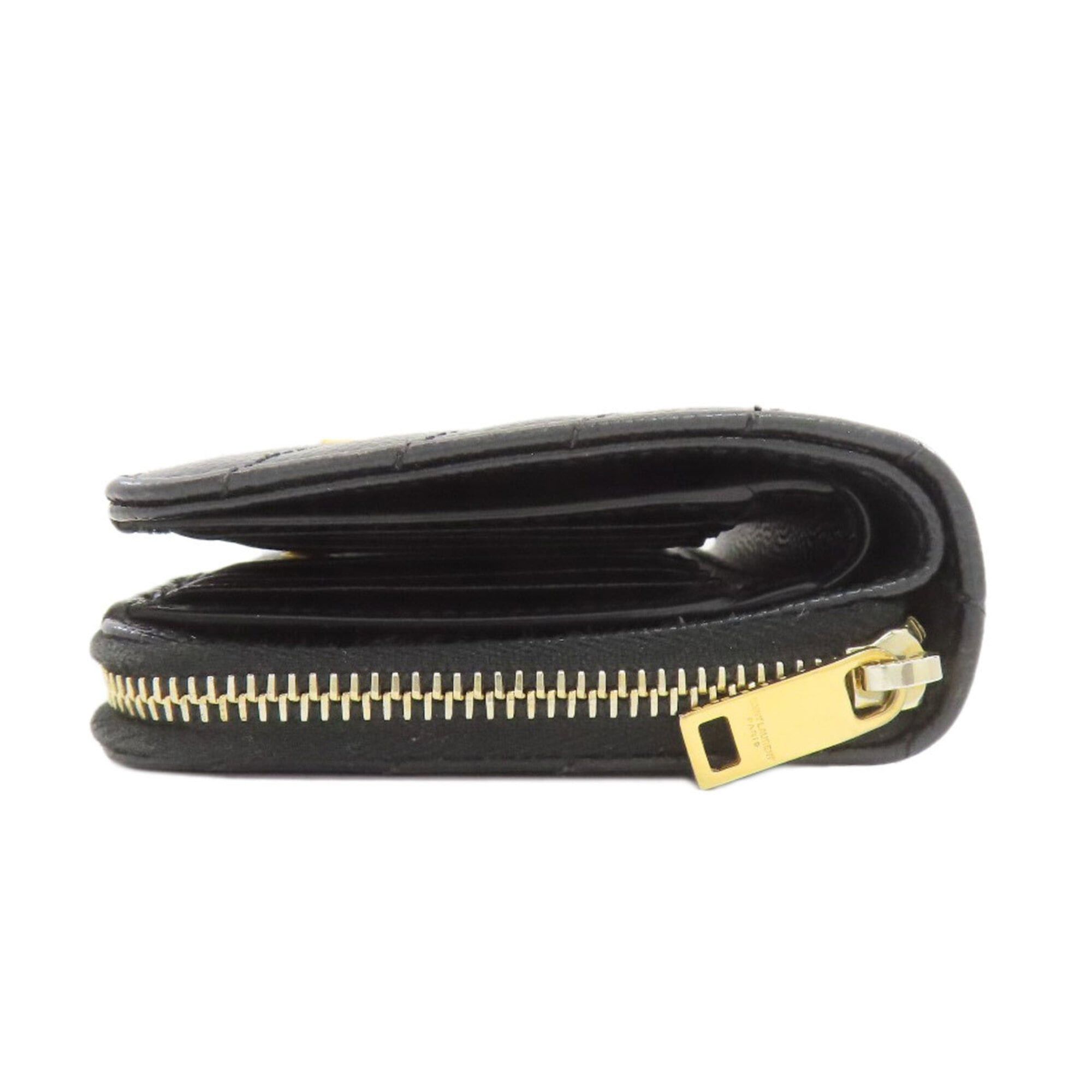Yves Saint Laurent Yves Saint Laurent Cassandra Stitch Bi-fold Wallet Leather Women's YVES SAINT LAURENT Size ONE SIZE - 3 Thumbnail