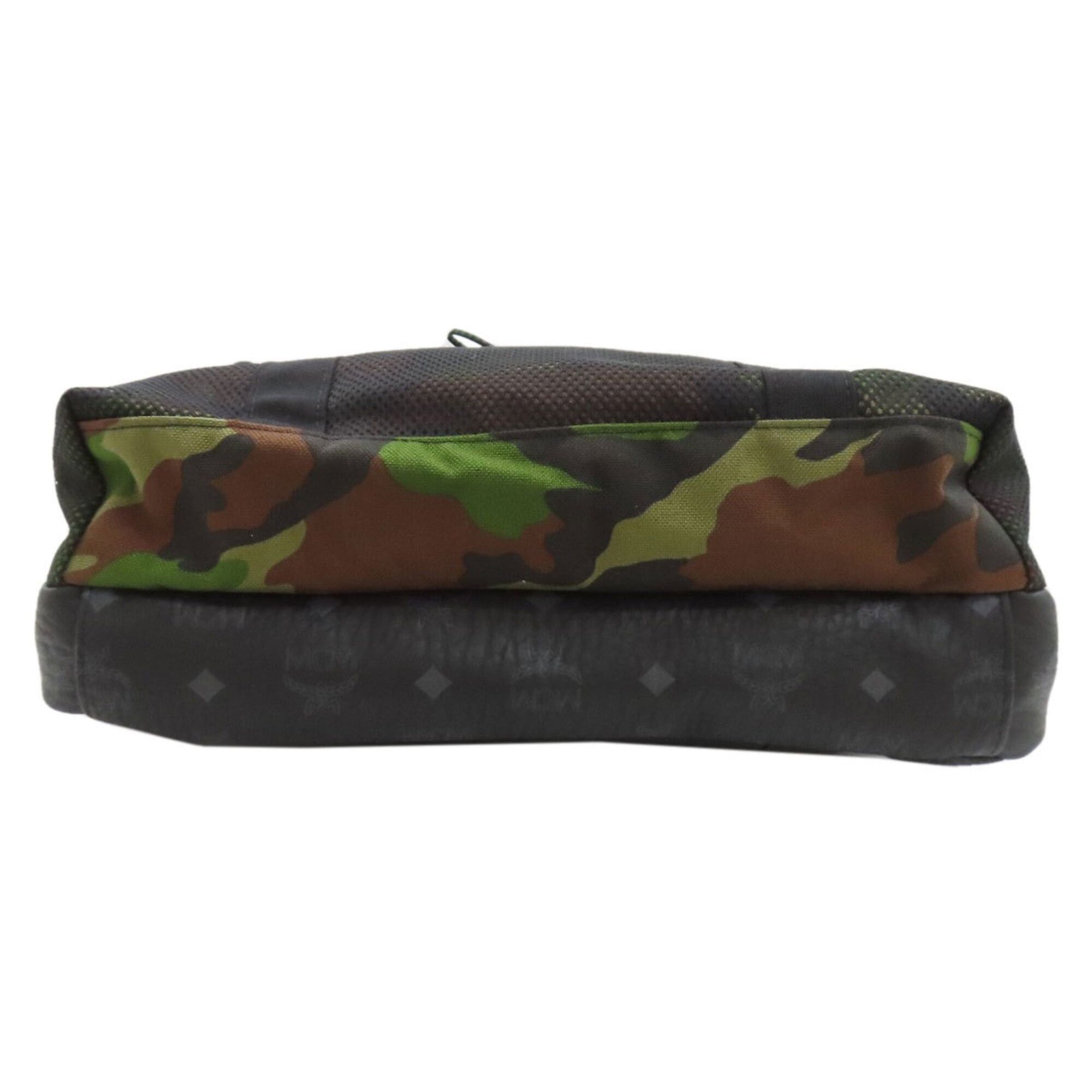MCM MCM Camouflage Pattern Tote Bag, Canvas/Leather, Women's Size ONE SIZE - 4 Thumbnail