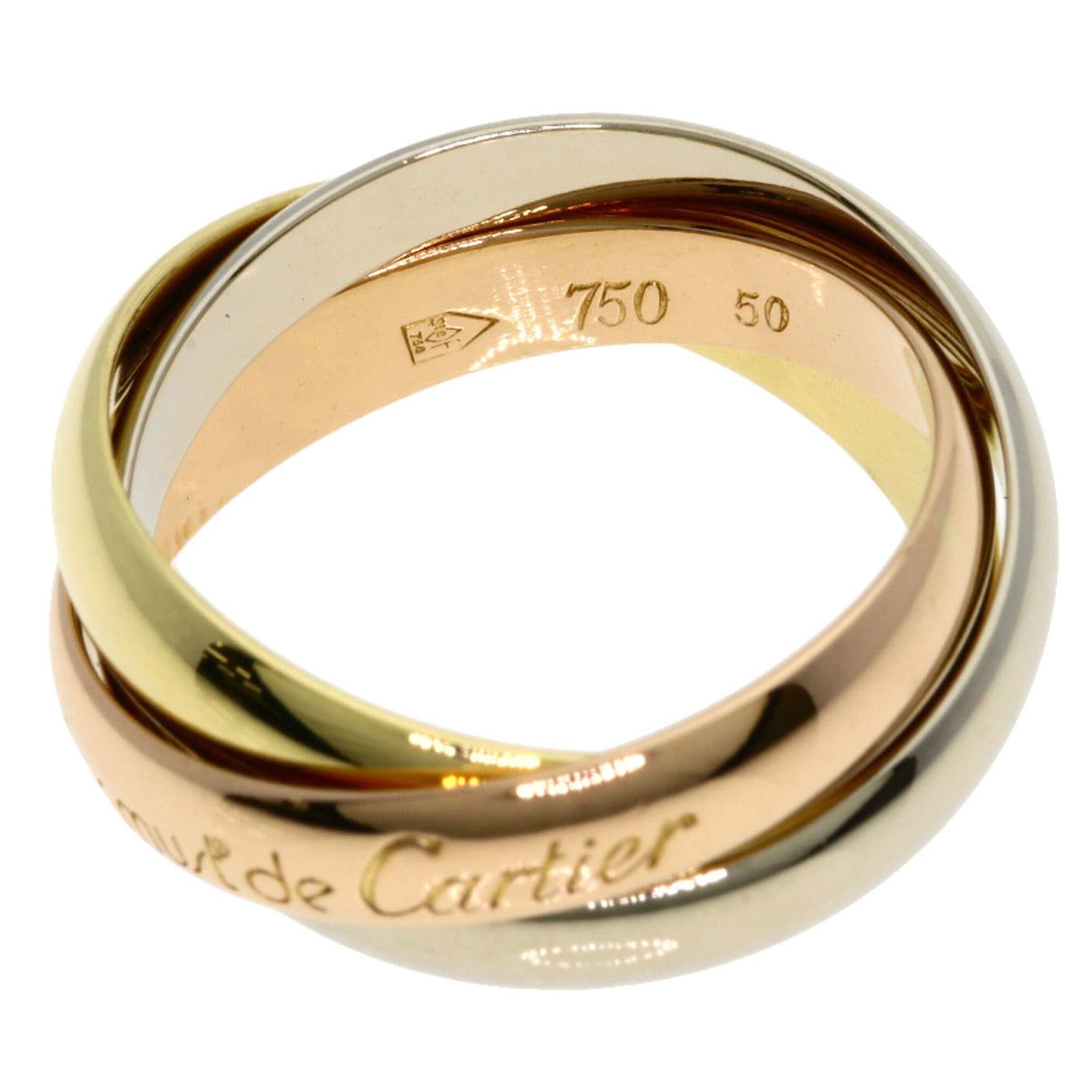Cartier Cartier Trinity #50 Ring - 18K Yellow Gold/18K Pink White Gold Women's CARTIER Size ONE SIZE - 3 Thumbnail