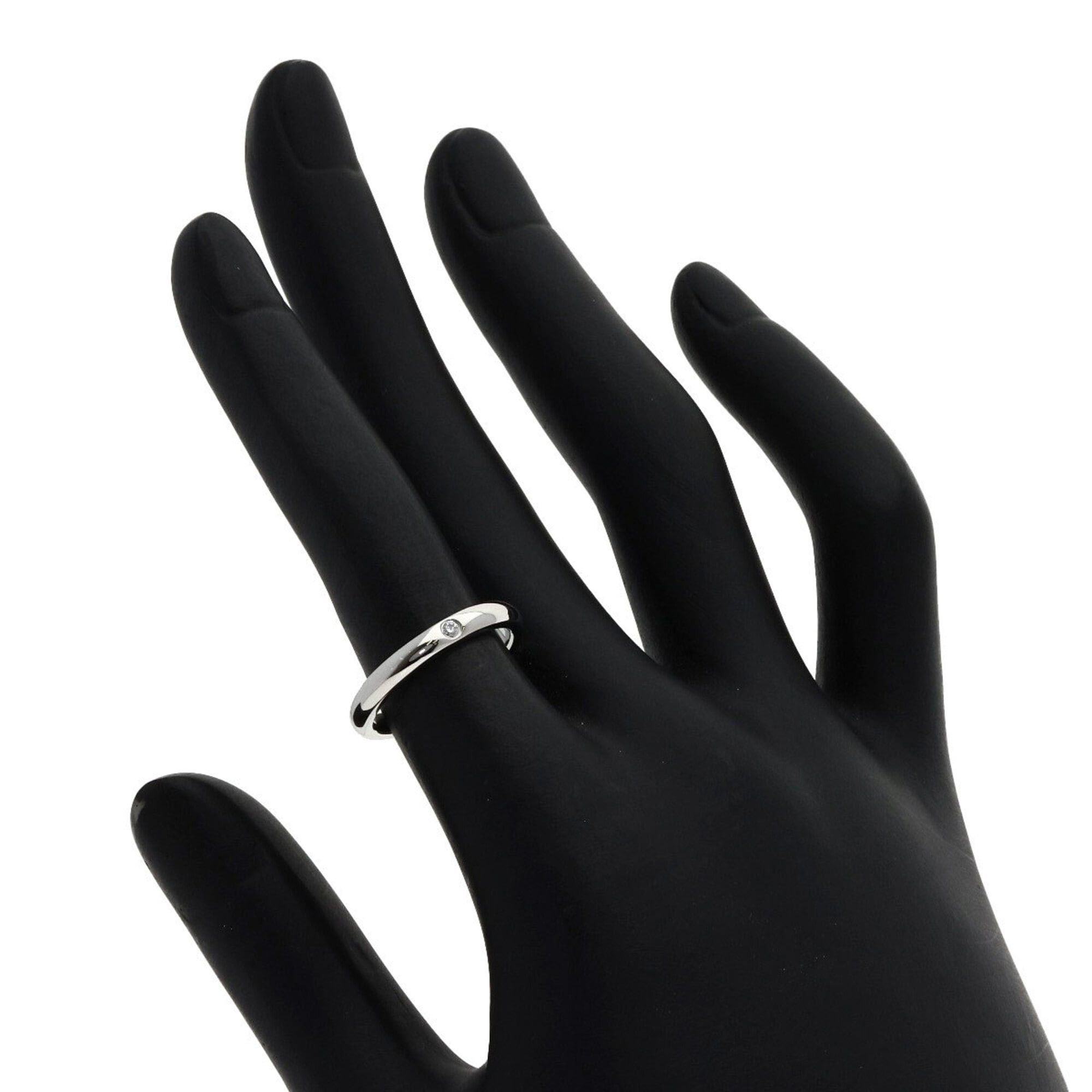 Tiffany & Co. Tiffany & Co. Curved Band 1P Diamond Ring, Platinum PT950, Women's Ring. Size ONE SIZE - 7 Thumbnail