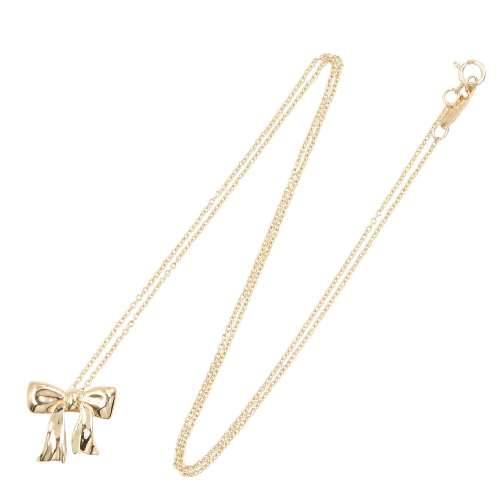 Tiffany & Co. Tiffany & Co. TIFFANY&CO Blue Box Bow Au750 Necklace Precious Metal Necklace DUTY FREE for USA Size ONE SIZE - 2 Thumbnail