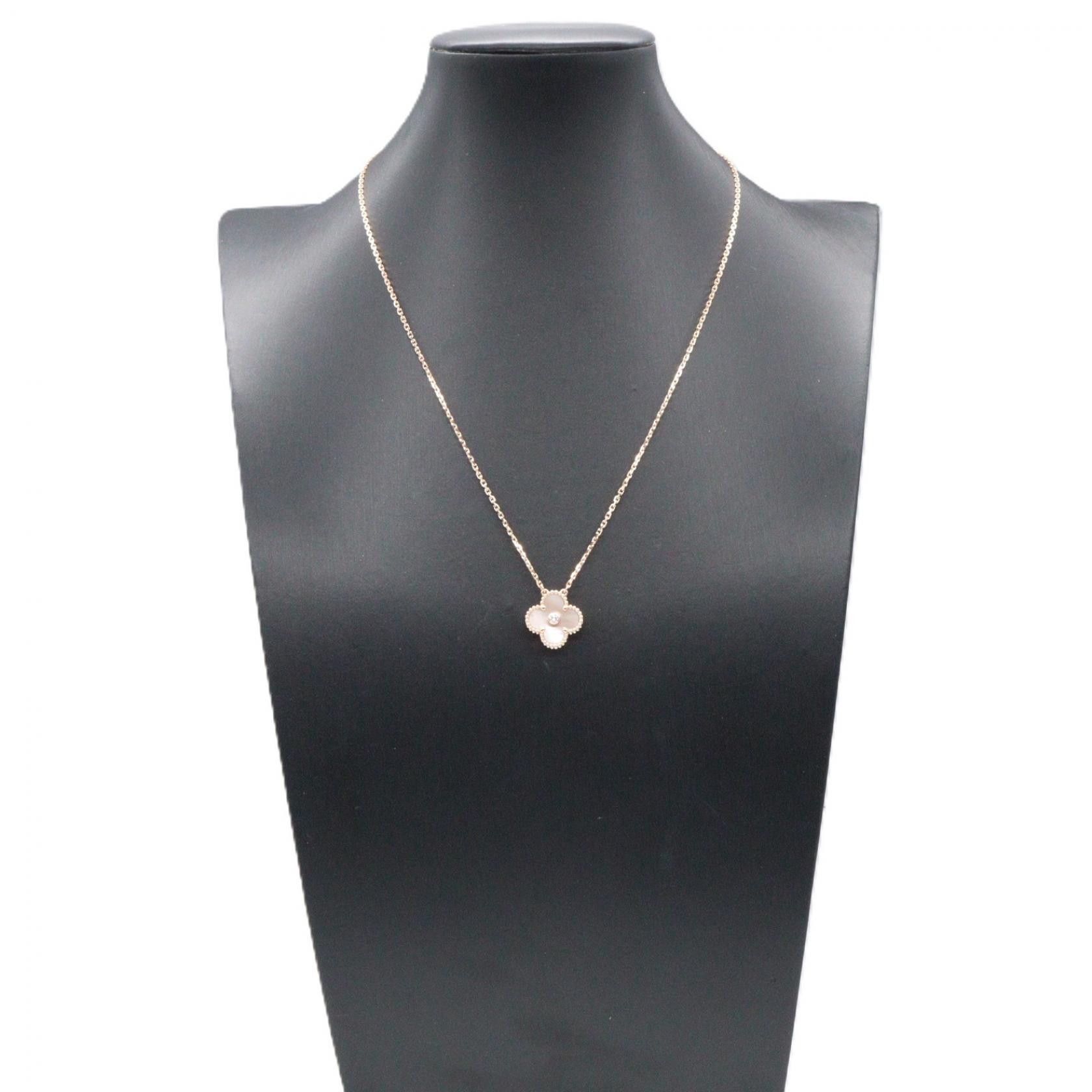 Van Cleef & Arpels Van Cleef & Arpels Van Cleef & Arpels Vintage Alhambra Au750 Pink Gold Diamond Mother of Pearl Necklace Precious Metal Necklace VCARPMOP00 DUTY FREE for USA Size ONE SIZE - 6 Thumbnail