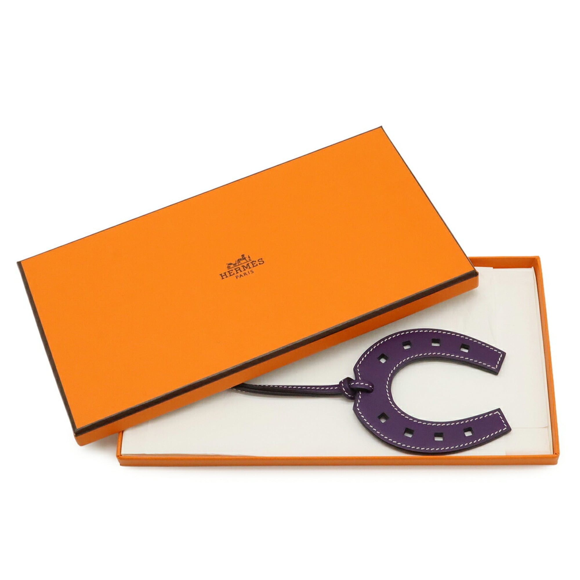 Hermes HERMES Paddock Horseshoe Accessory Bag Charm, Motif, Veau Swift Leather, Iris Purple Size ONE SIZE - 7 Thumbnail