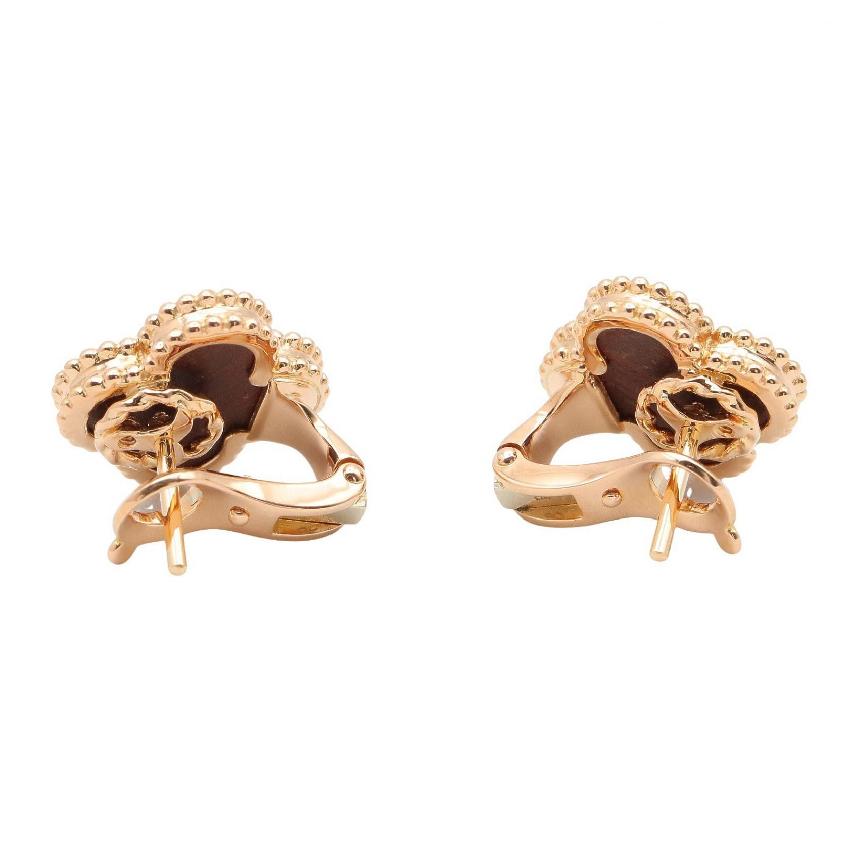 Van Cleef & Arpels Van Cleef & Arpels Van Cleef & Arpels Vintage Alhambra Onyx Au750 Pink Gold Earrings Precious Metal Earrings VCARA44200 DUTY FREE for USA Size ONE SIZE - 2 Thumbnail