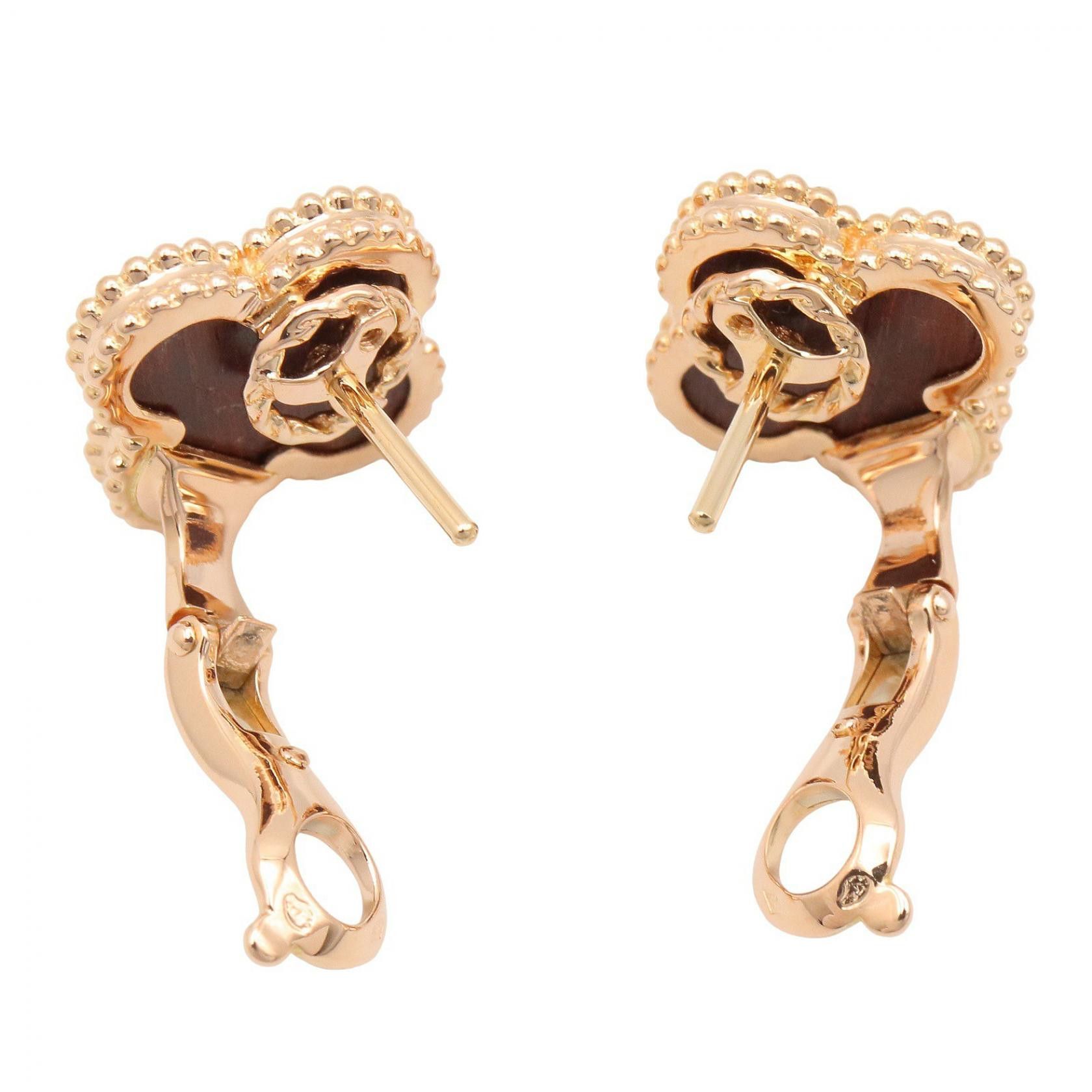Van Cleef & Arpels Van Cleef & Arpels Van Cleef & Arpels Vintage Alhambra Onyx Au750 Pink Gold Earrings Precious Metal Earrings VCARA44200 DUTY FREE for USA Size ONE SIZE - 3 Thumbnail