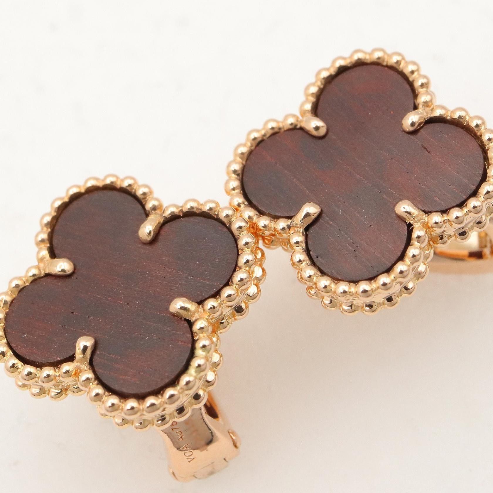 Van Cleef & Arpels Van Cleef & Arpels Van Cleef & Arpels Vintage Alhambra Onyx Au750 Pink Gold Earrings Precious Metal Earrings VCARA44200 DUTY FREE for USA Size ONE SIZE - 5 Thumbnail