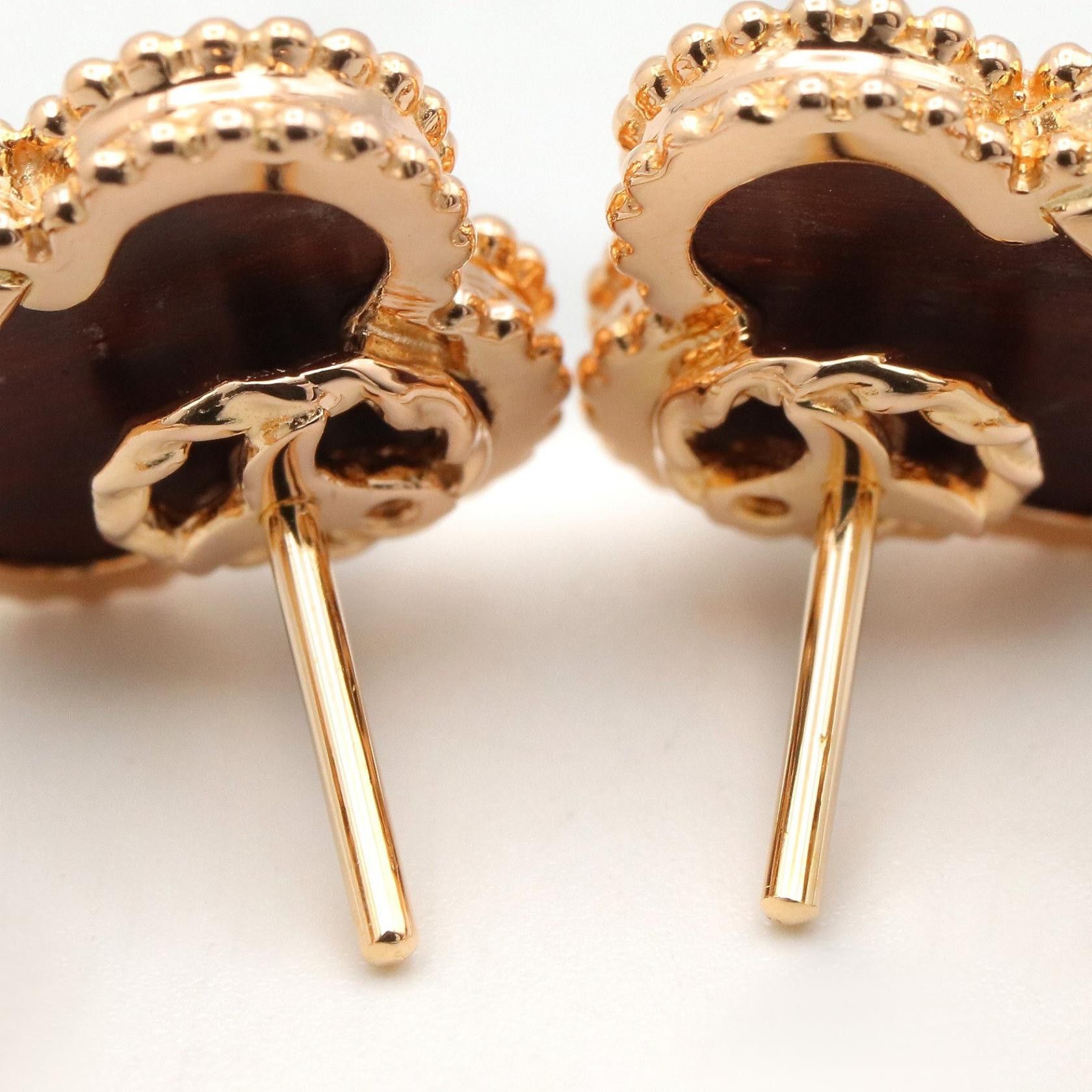 Van Cleef & Arpels Van Cleef & Arpels Van Cleef & Arpels Vintage Alhambra Onyx Au750 Pink Gold Earrings Precious Metal Earrings VCARA44200 DUTY FREE for USA Size ONE SIZE - 4 Thumbnail