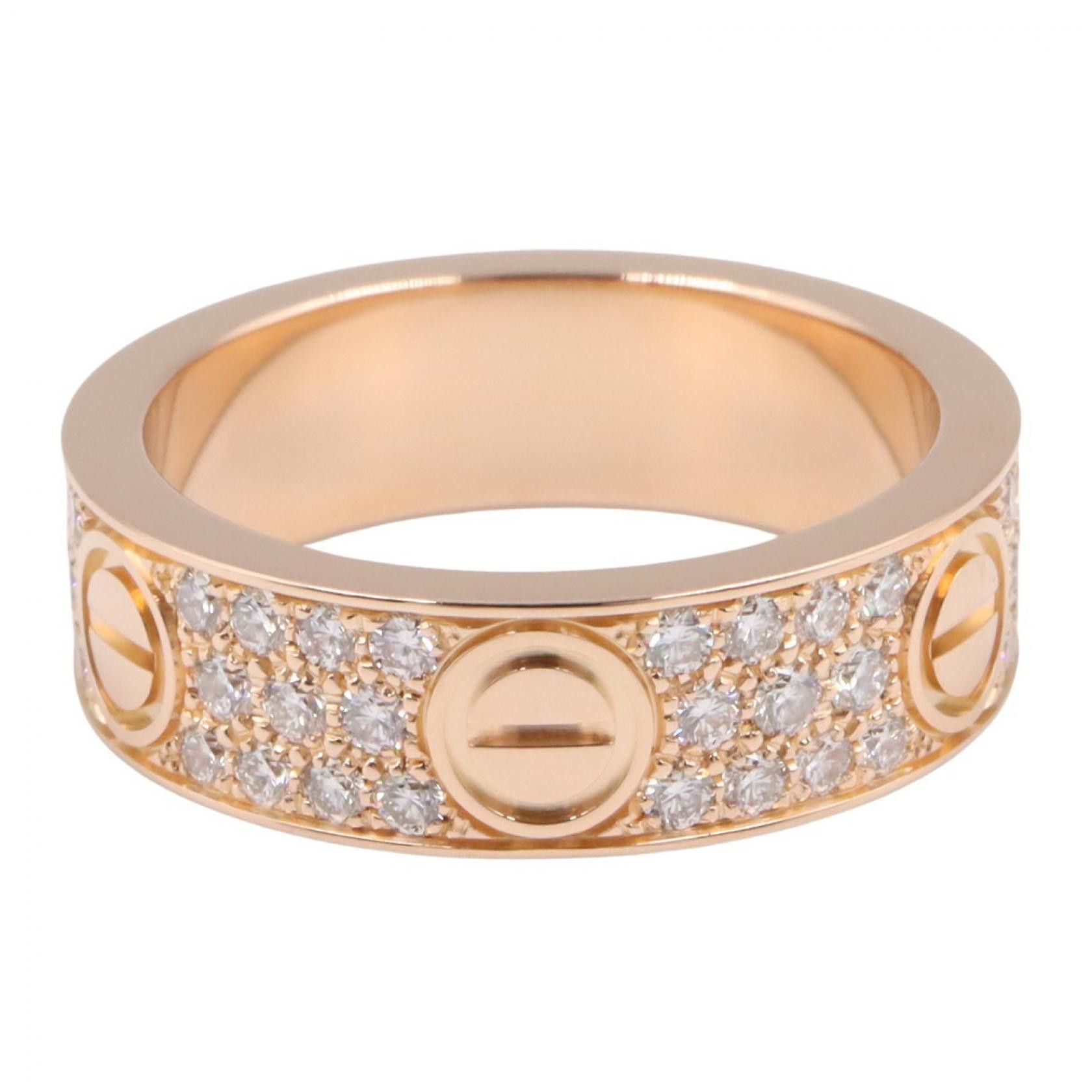 Cartier Cartier Cartier Love Pavé Diamond Au750 Ring Size 18 Precious Metal Ring B4087600 DUTY FREE for USA Size ONE SIZE - 2 Thumbnail