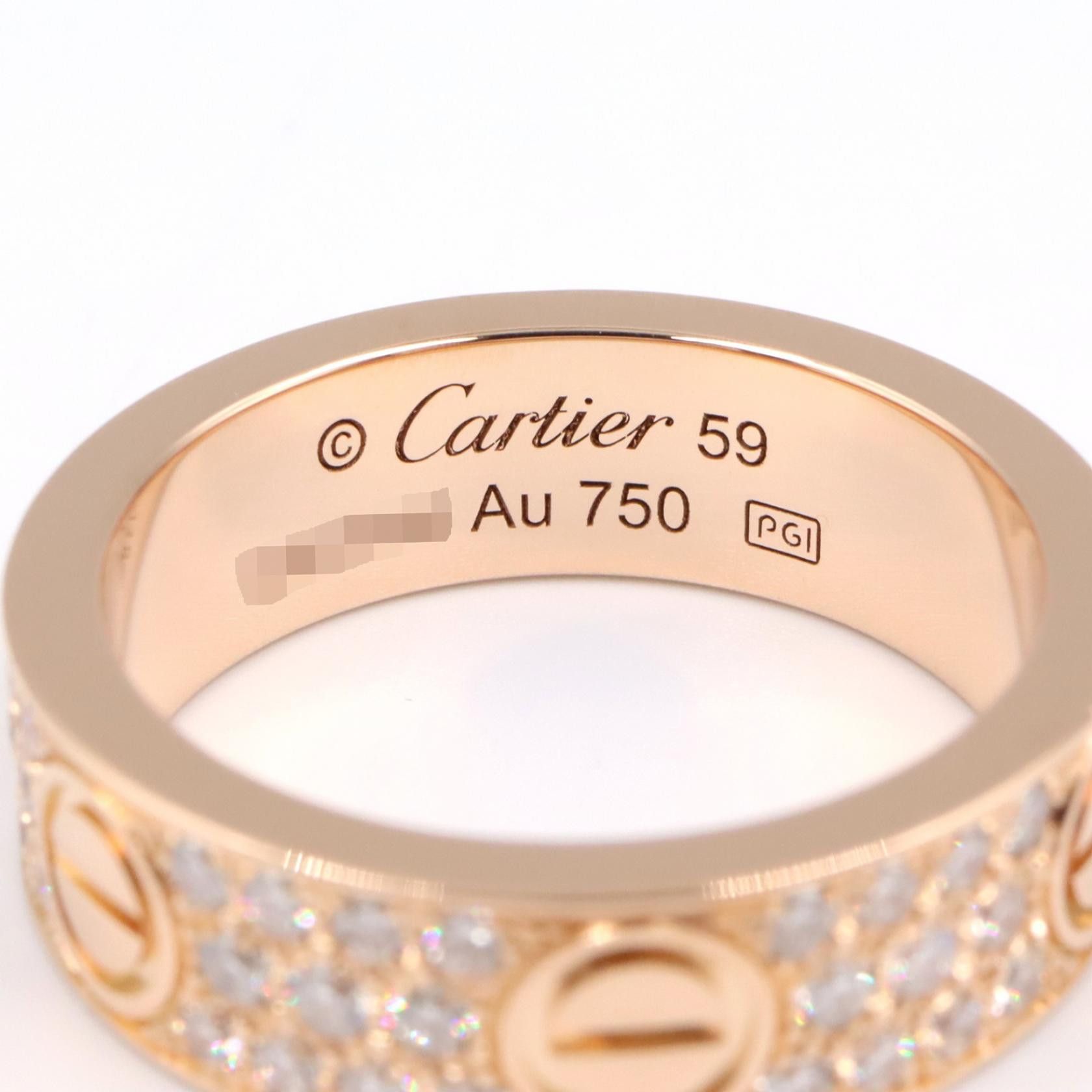 Cartier Cartier Cartier Love Pavé Diamond Au750 Ring Size 18 Precious Metal Ring B4087600 DUTY FREE for USA Size ONE SIZE - 3 Thumbnail