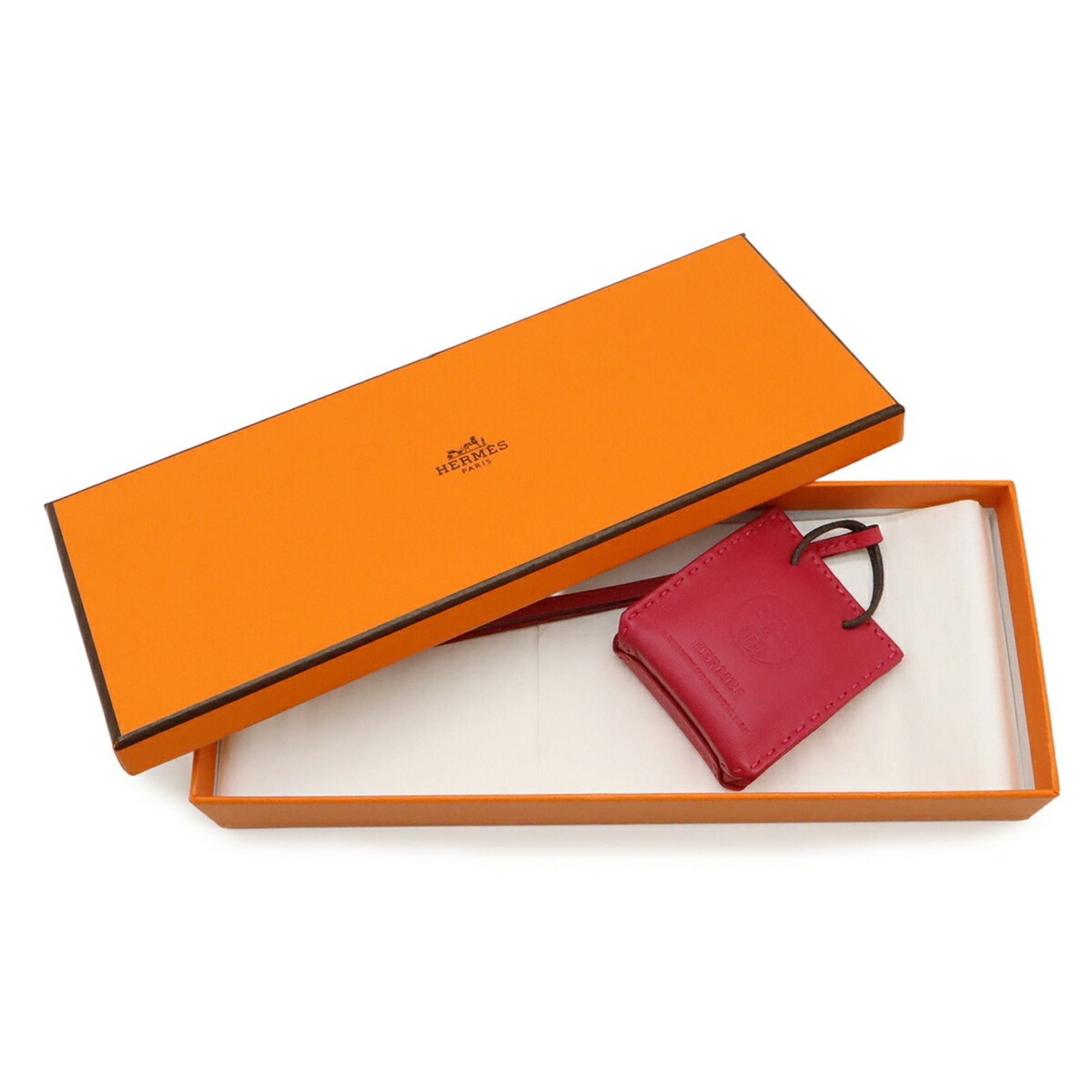 Hermes HERMES Sac Orange Accessory Bag Charm Shopper Motif Agneau Milo Veau Swift Pink Y Stamp 079065CA Size ONE SIZE - 9 Thumbnail