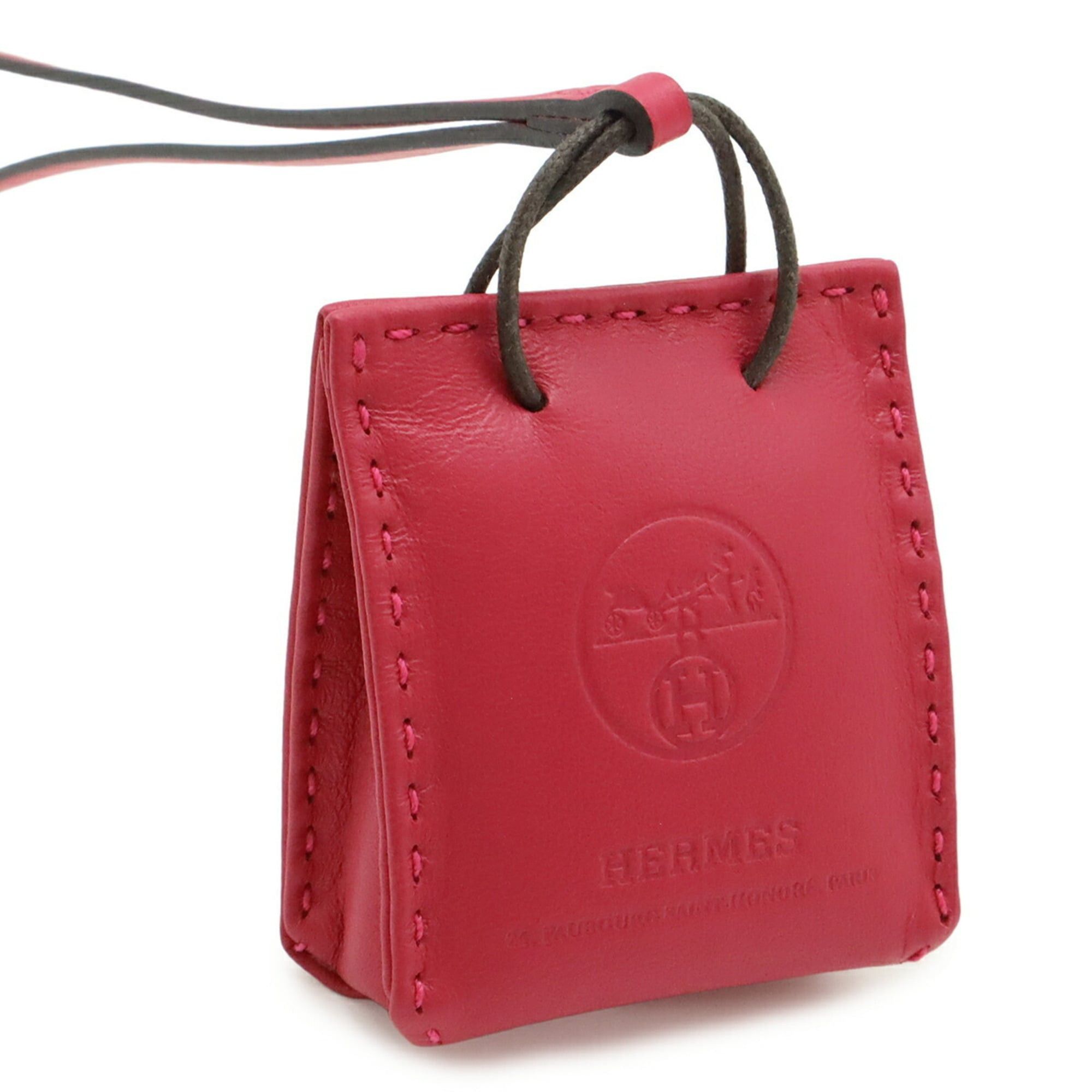 Hermes HERMES Sac Orange Accessory Bag Charm Shopper Motif Agneau Milo Veau Swift Pink Y Stamp 079065CA Size ONE SIZE - 4 Thumbnail