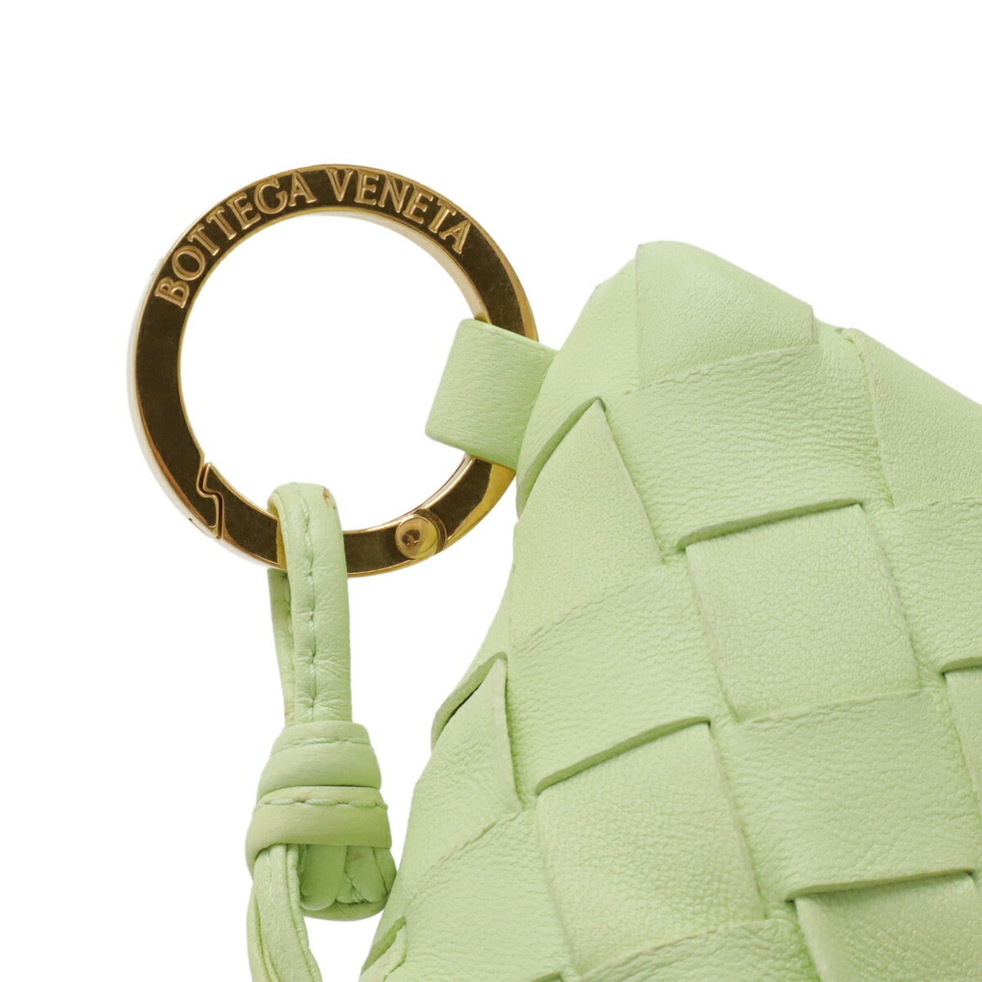 Bottega Veneta Bottega Veneta Intrecciato Wallet/Coin Purse Leather Lime Green with Neck Strap Size ONE SIZE - 6 Thumbnail