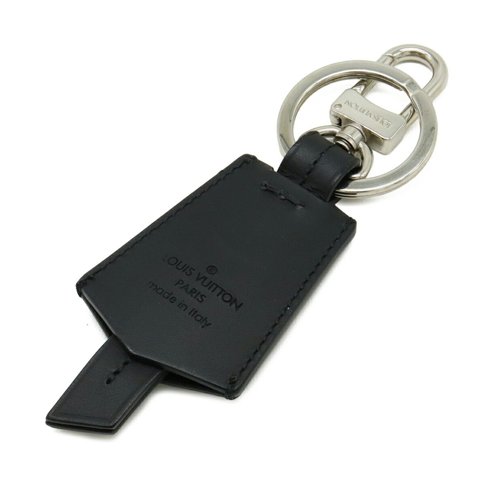 Louis Vuitton Louis Vuitton Keychain LV Cloche Clé Key Charm Cowhide Leather Black Silver M68020 Size ONE SIZE - 3 Thumbnail
