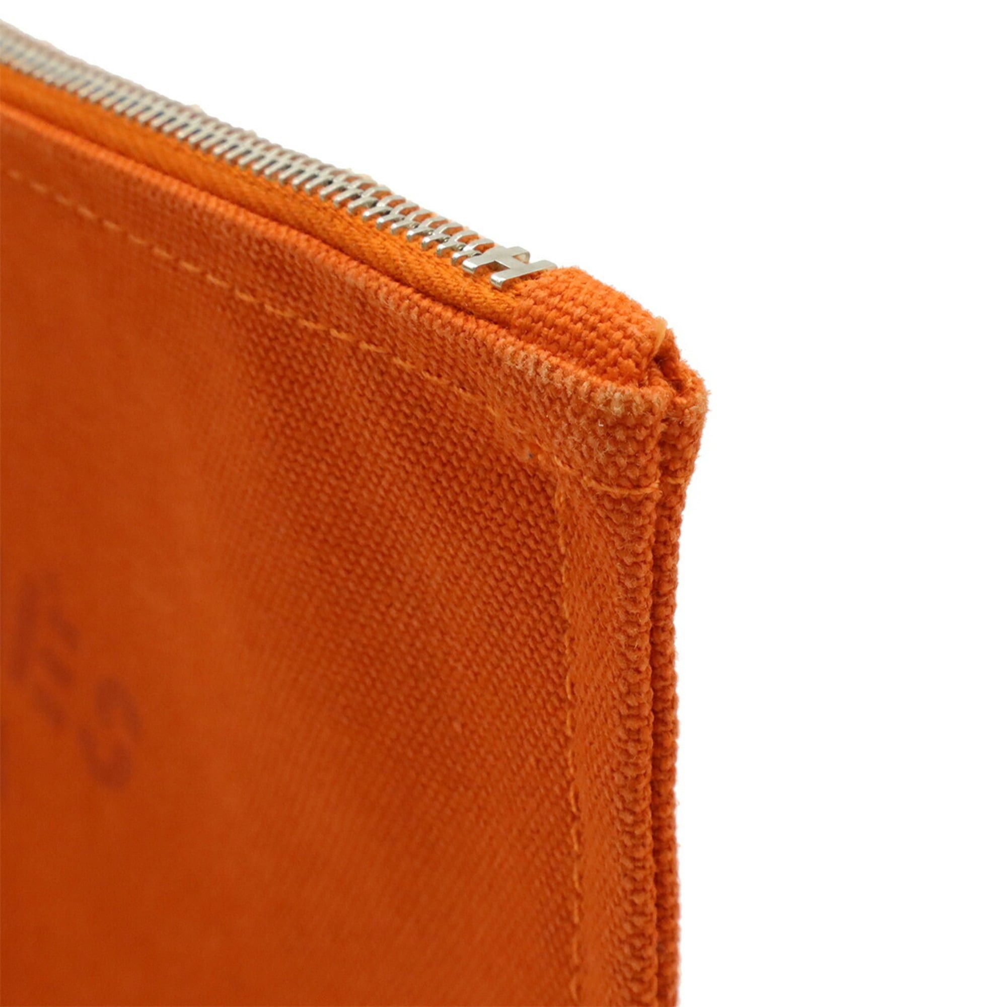 Hermes HERMES New Yachting PM Flat Pouch Handbag Canvas Leather Orange Size ONE SIZE - 7 Thumbnail