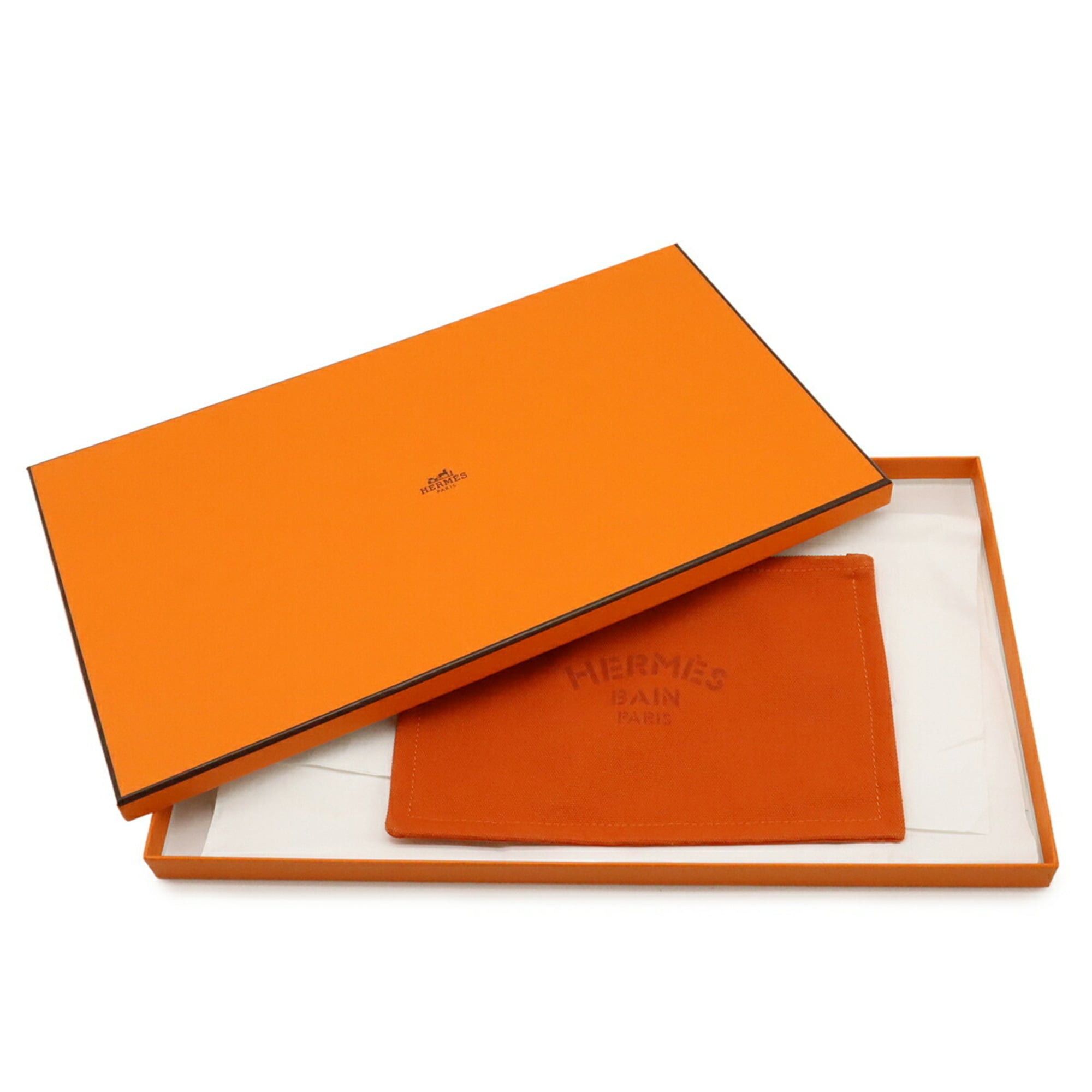 Hermes HERMES New Yachting PM Flat Pouch Handbag Canvas Leather Orange Size ONE SIZE - 9 Thumbnail