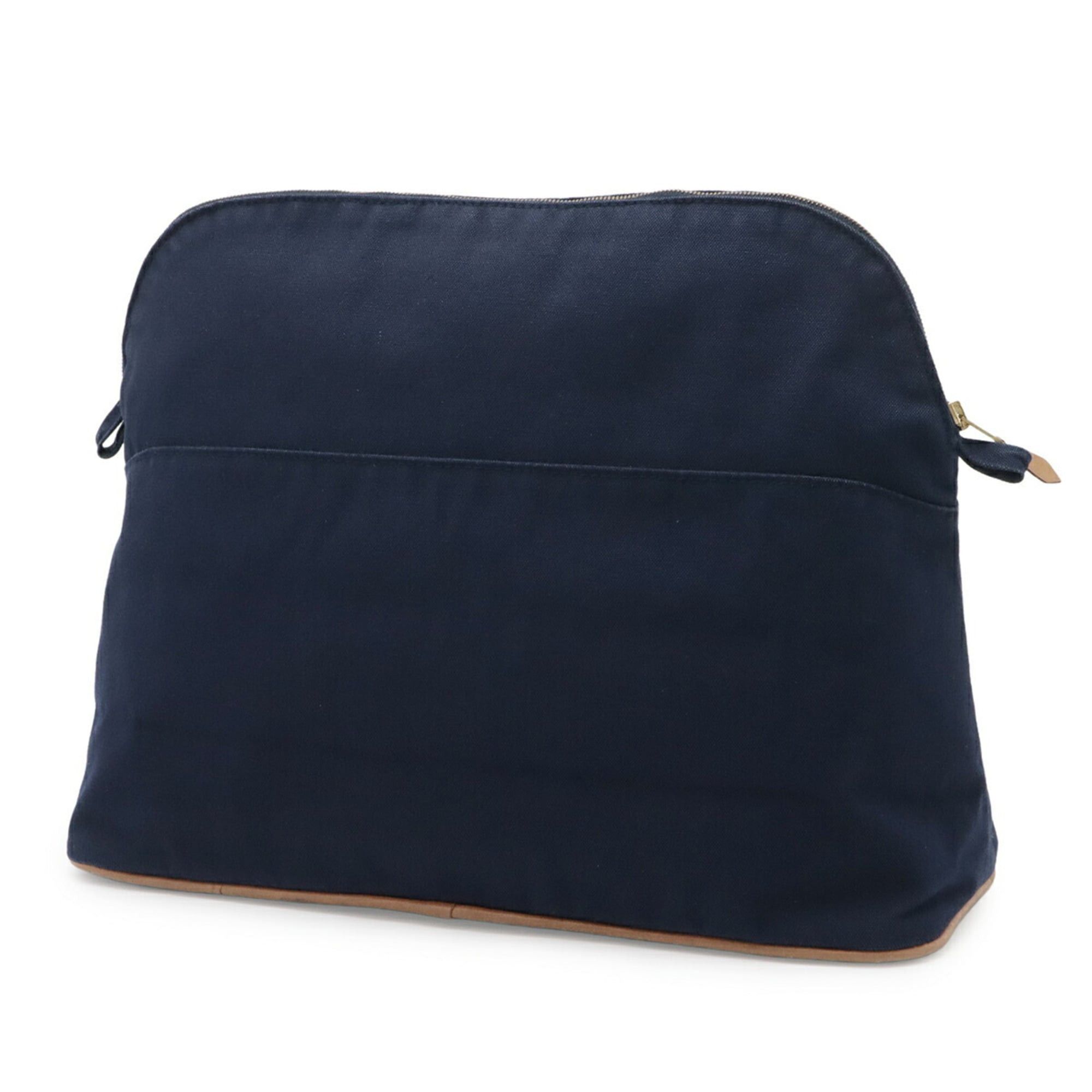 Hermes HERMES Bolide Pouch 34 TGM Handbag Clutch Bag Canvas Leather Navy Size ONE SIZE - 3 Thumbnail