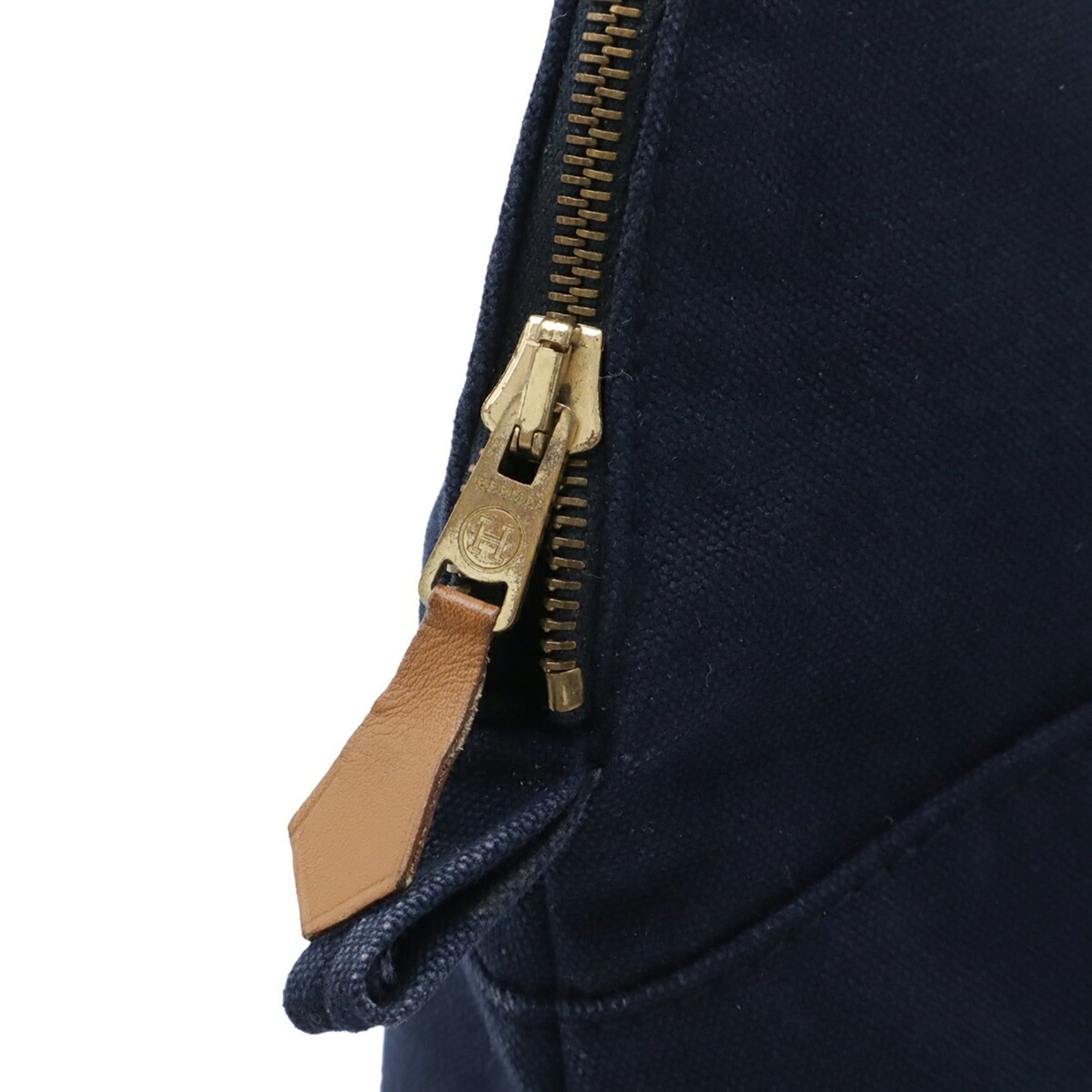 Hermes HERMES Bolide Pouch 34 TGM Handbag Clutch Bag Canvas Leather Navy Size ONE SIZE - 6 Thumbnail
