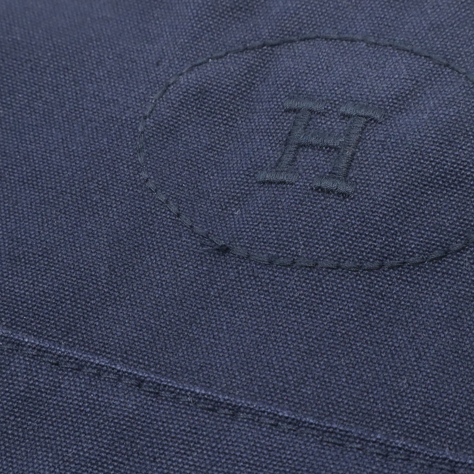 Hermes HERMES Bolide Pouch 34 TGM Handbag Clutch Bag Canvas Leather Navy Size ONE SIZE - 5 Thumbnail