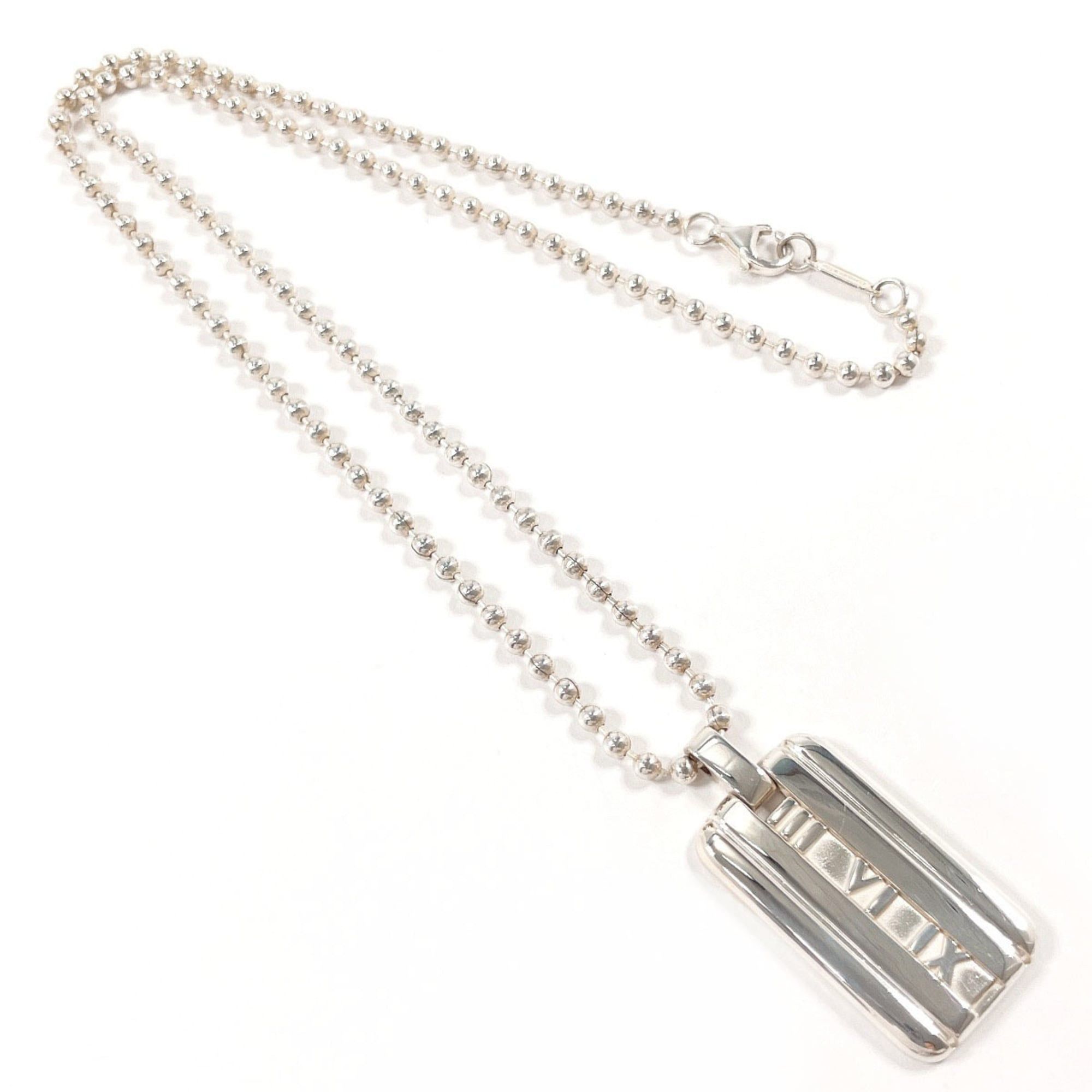 Tiffany & Co. TIFFANY&Co. Tiffany Atlas Plate Ball Chain Necklace, Sterling Silver 925, Unisex Size ONE SIZE - 3 Thumbnail