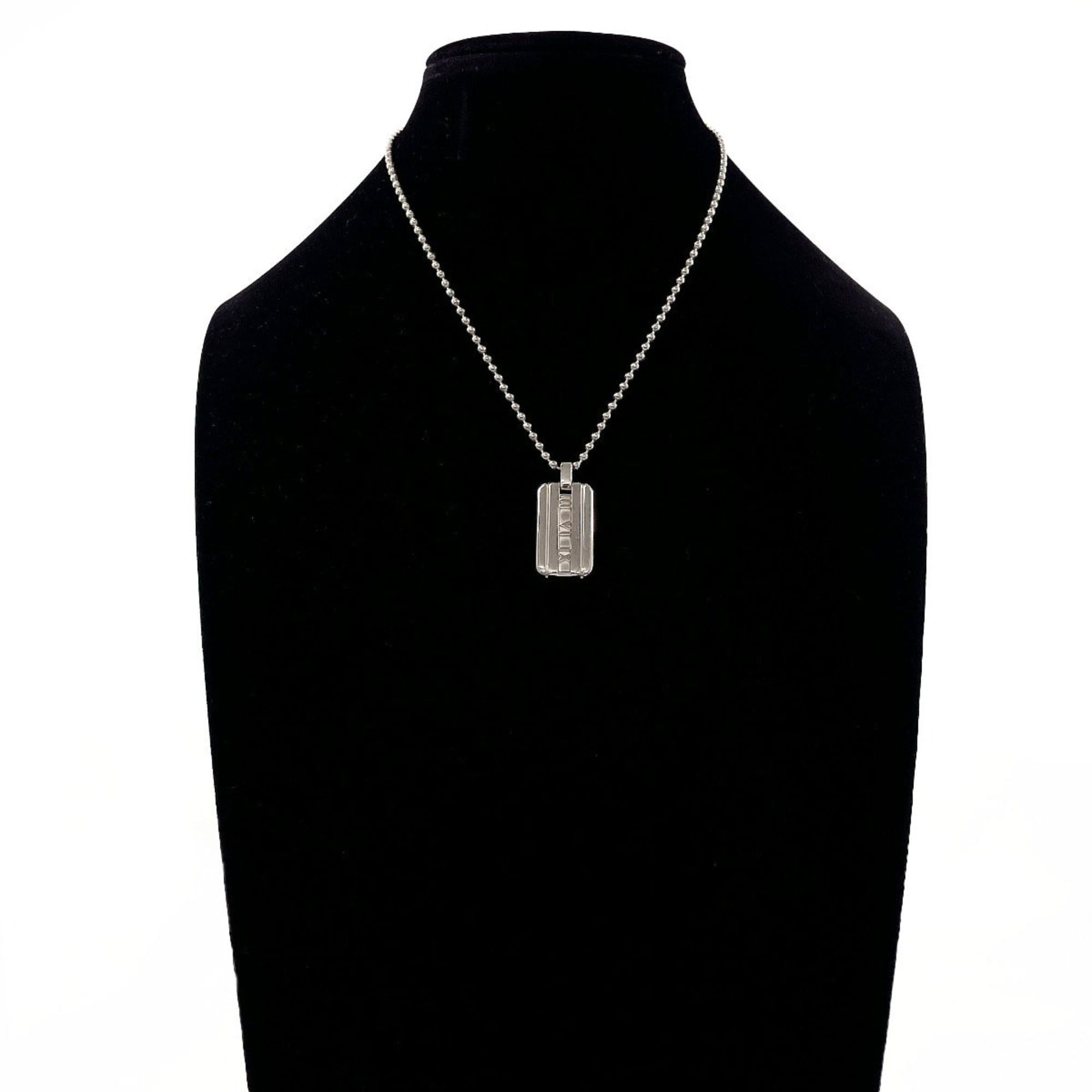 Tiffany & Co. TIFFANY&Co. Tiffany Atlas Plate Ball Chain Necklace, Sterling Silver 925, Unisex Size ONE SIZE - 6 Thumbnail