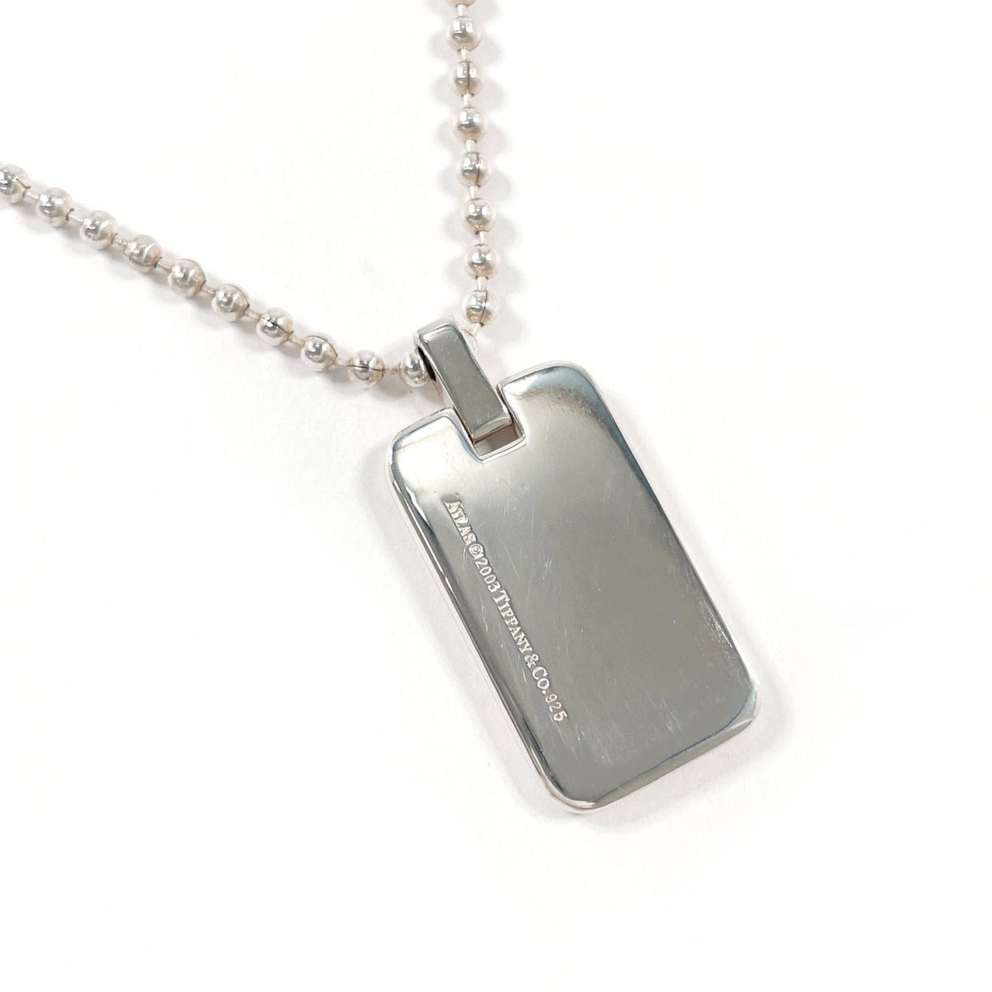 Tiffany & Co. TIFFANY&Co. Tiffany Atlas Plate Ball Chain Necklace, Sterling Silver 925, Unisex Size ONE SIZE - 2 Thumbnail