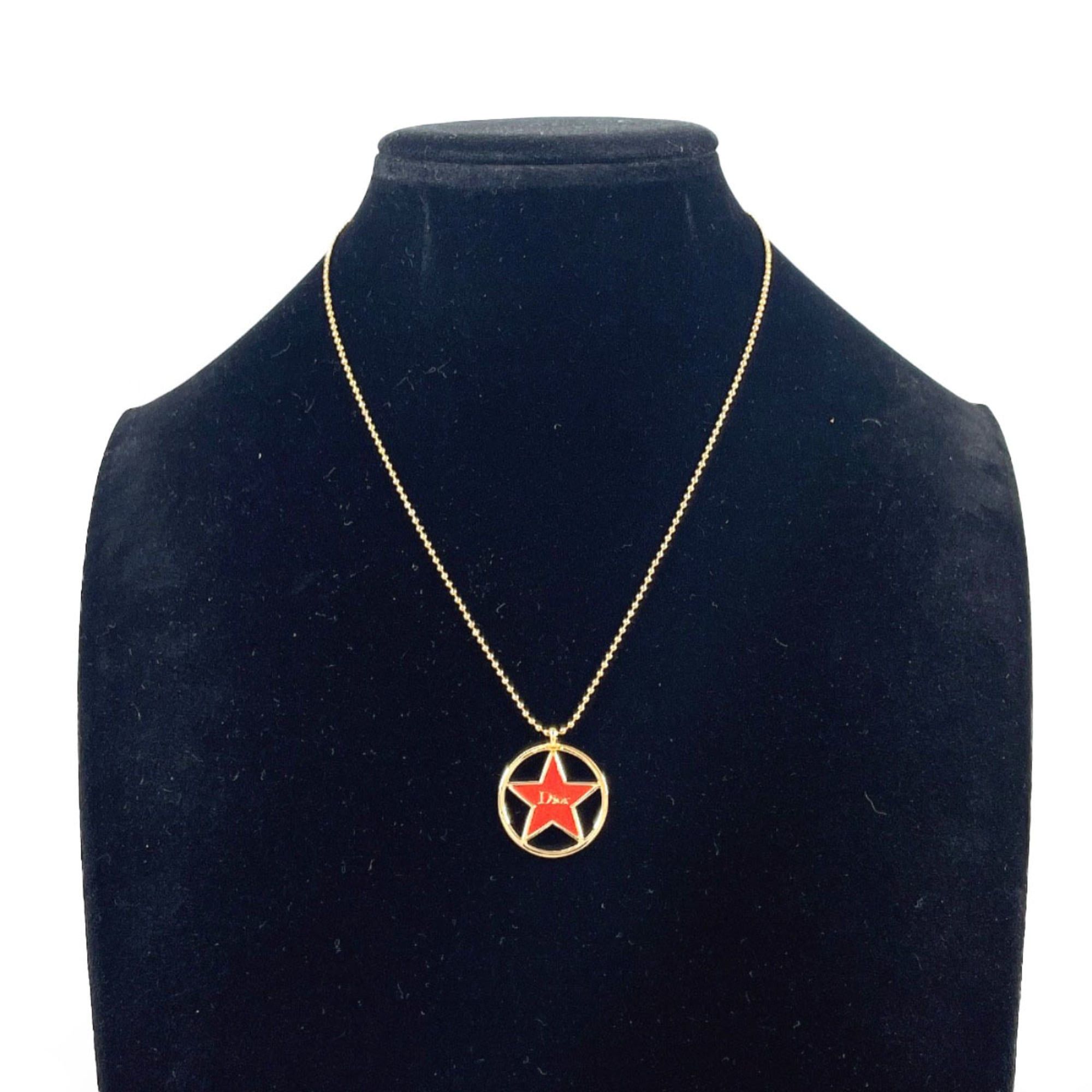 Dior Christian Dior Circle Star Logo Necklace, Metal, Gold, Women's Size ONE SIZE - 6 Thumbnail