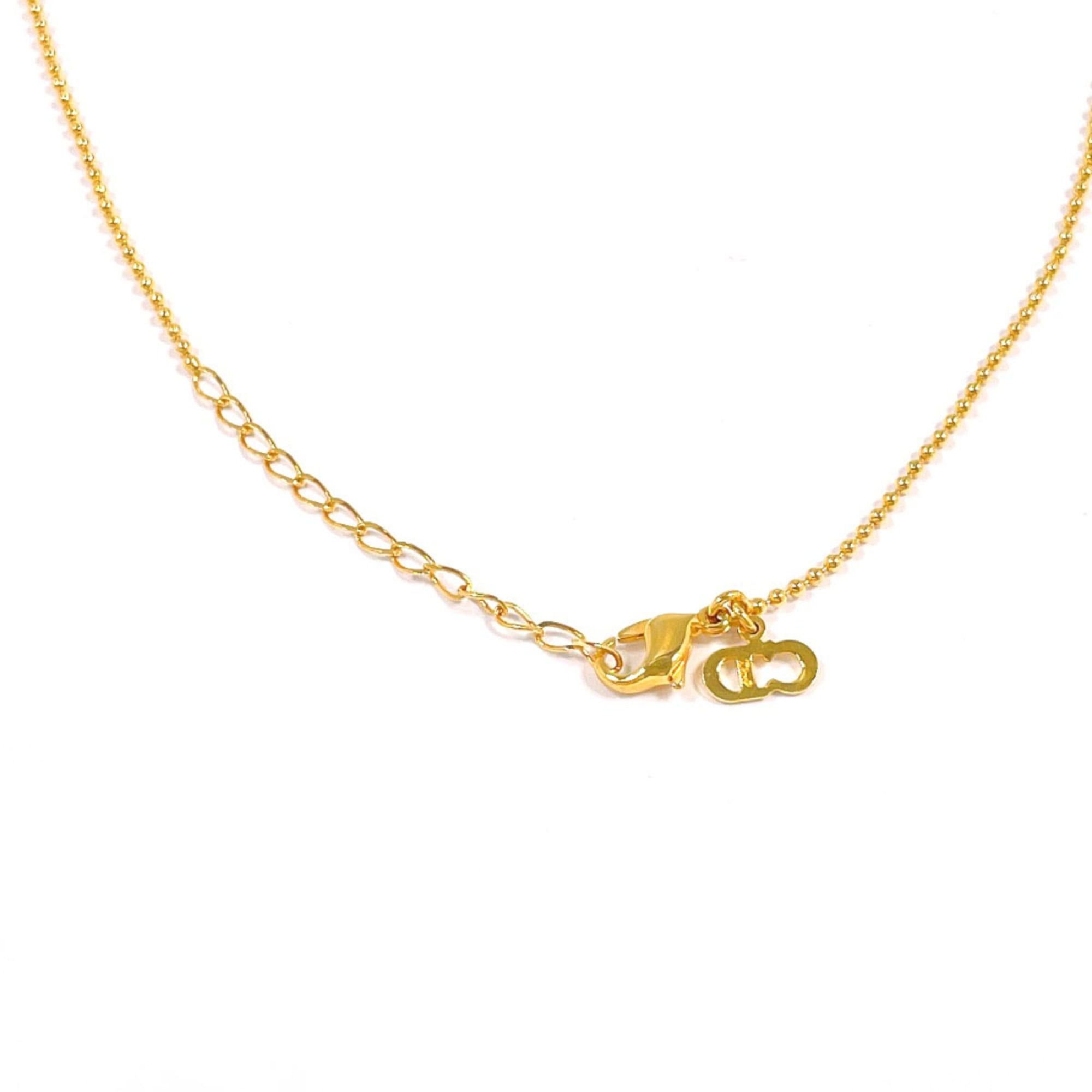 Dior Christian Dior Circle Star Logo Necklace, Metal, Gold, Women's Size ONE SIZE - 4 Thumbnail
