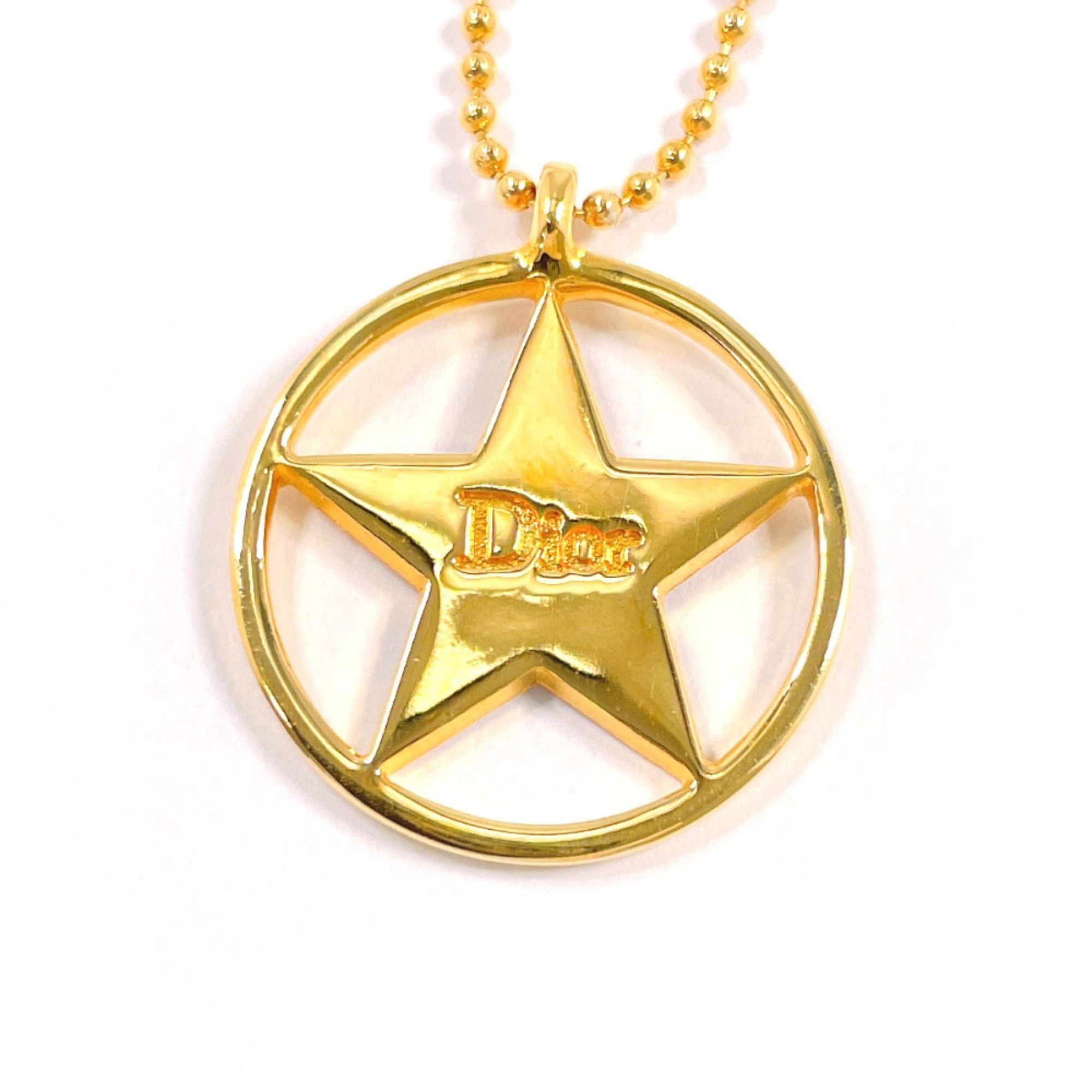 Dior Christian Dior Circle Star Logo Necklace, Metal, Gold, Women's Size ONE SIZE - 3 Thumbnail
