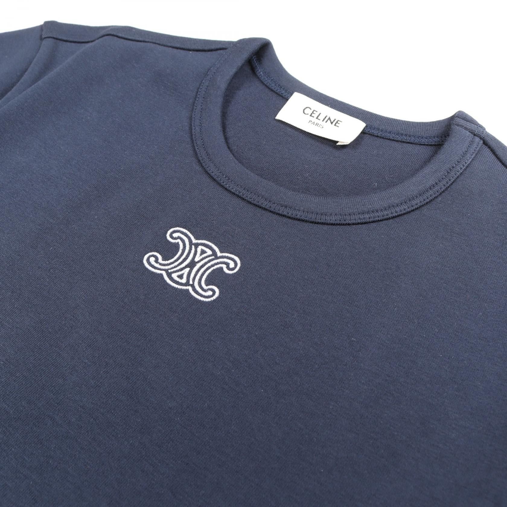 Celine Celine CELINE Triomphe Cotton TShirt Textile T-Shirts RX0IX140707OWL DUTY FREE for USA Size ONE SIZE - 5 Thumbnail