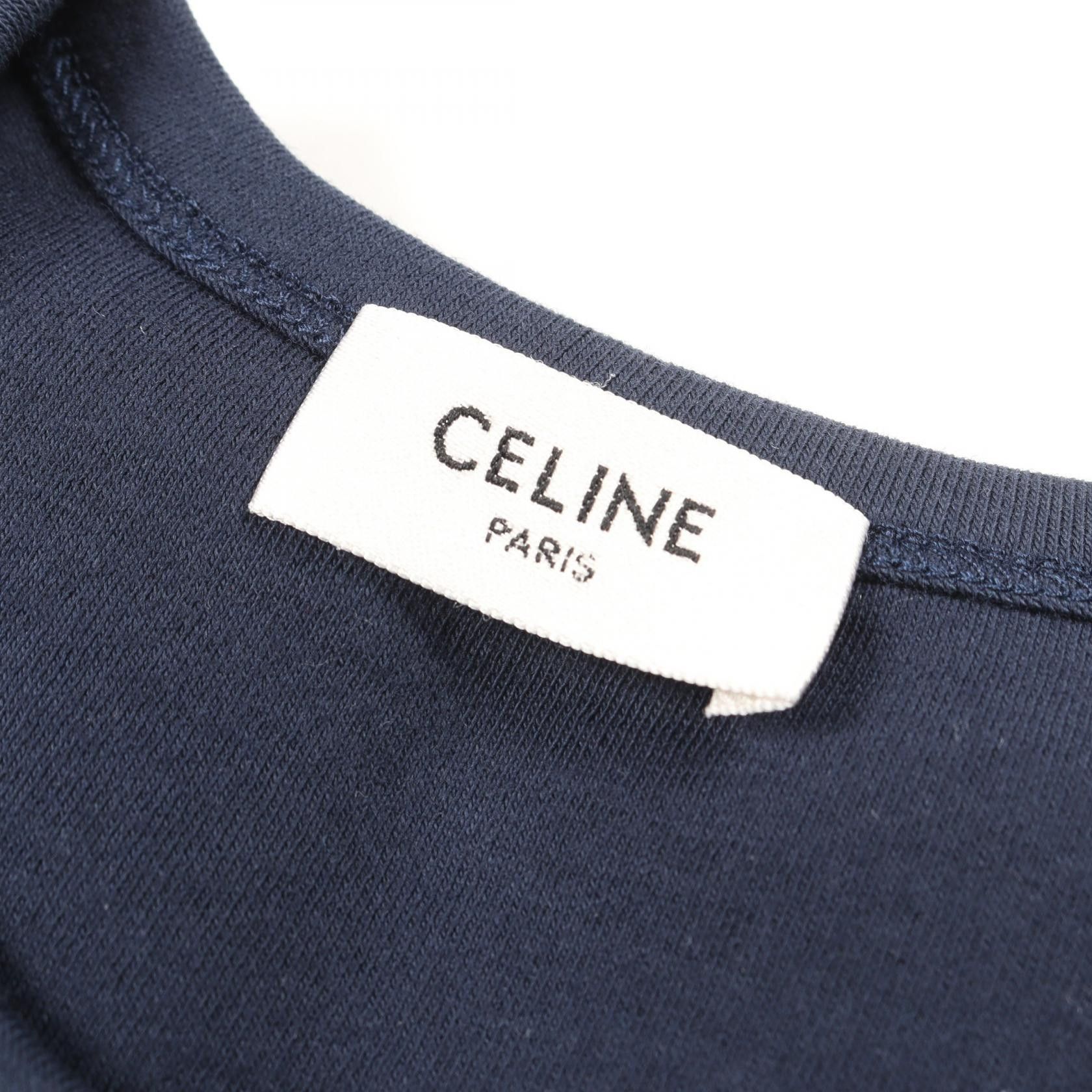Celine Celine CELINE Triomphe Cotton TShirt Textile T-Shirts RX0IX140707OWL DUTY FREE for USA Size ONE SIZE - 3 Thumbnail