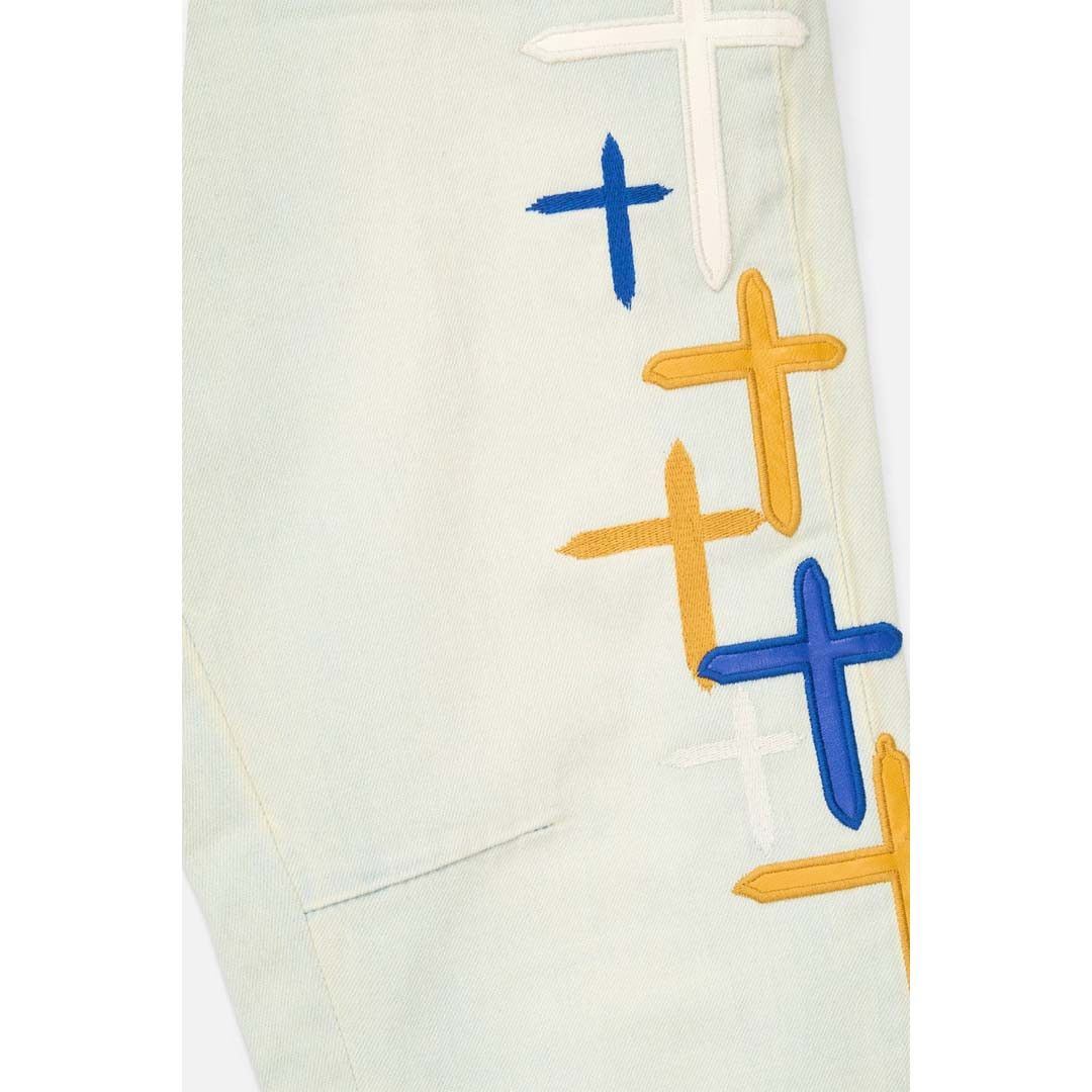 Rta Bryant Stormy Sky Cross White Jeans Size US 31 - 3 Thumbnail