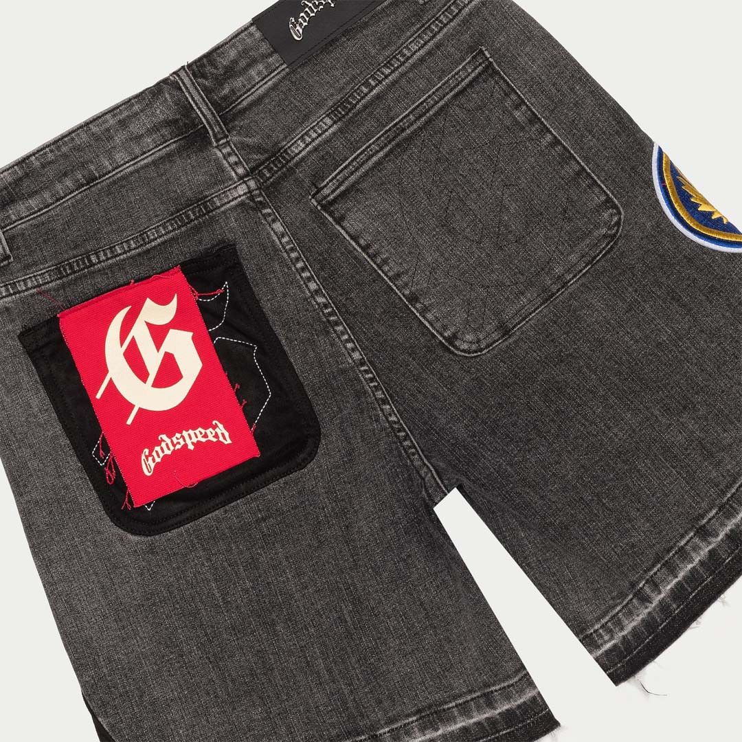 Godspeed Patchwork Denim Shorts V2 Grey Size US 34 / EU 50 - 4 Thumbnail