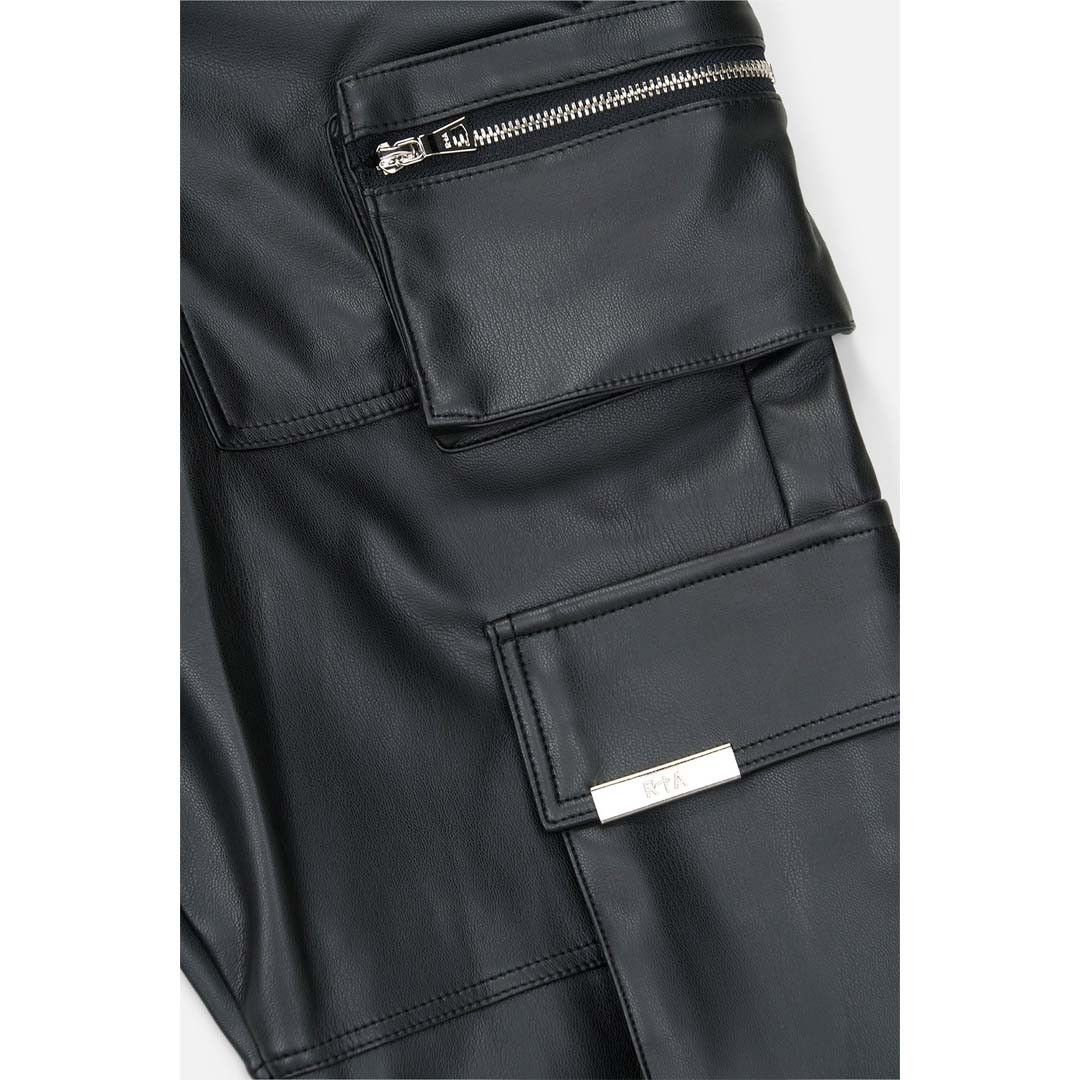 Rta Slate Cargo Leather Skinny Pants Black Size US 28 / EU 44 - 3 Thumbnail