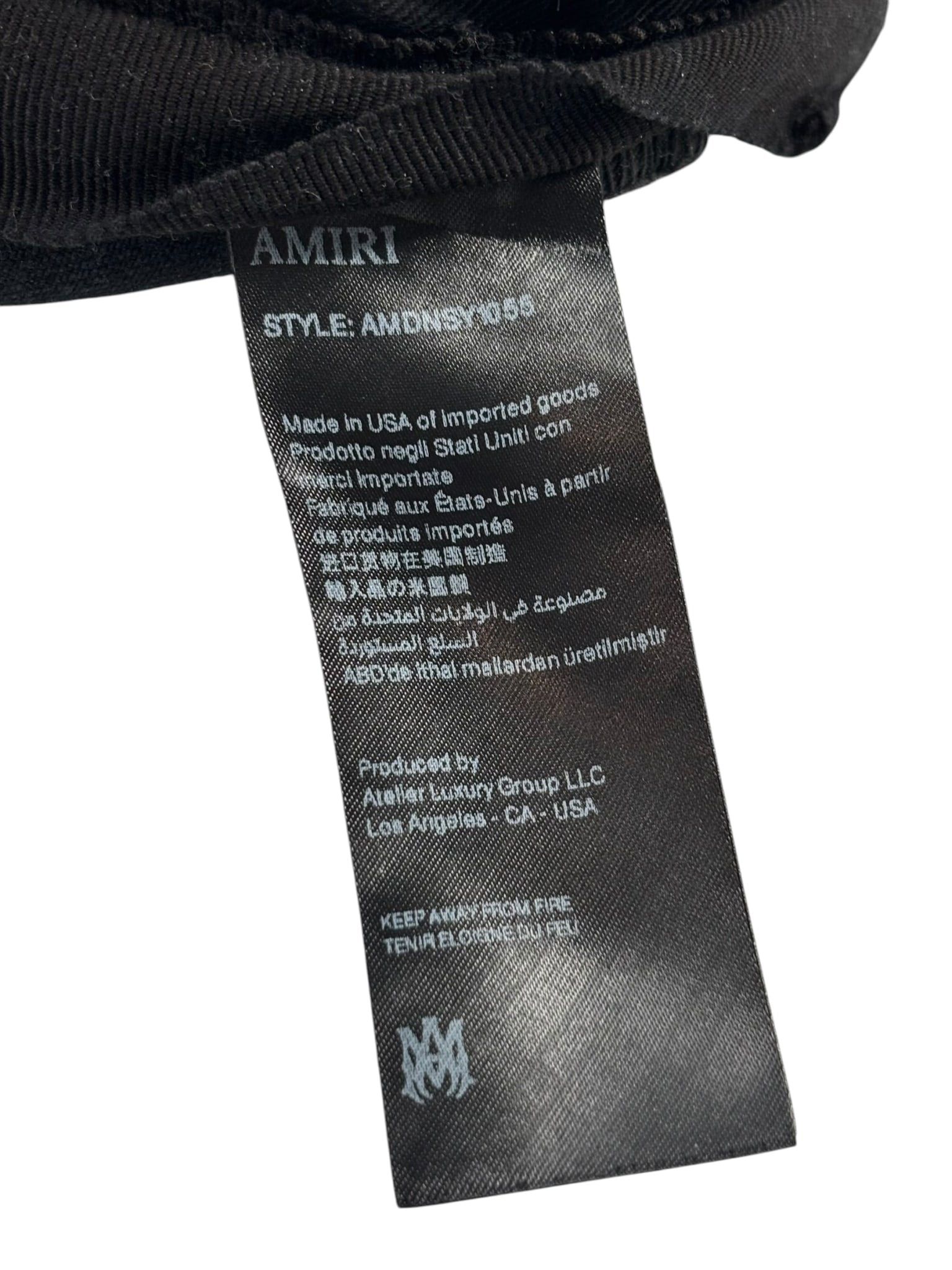 Amiri Hollywood Logo Patch Distressed Denim Black Size US 31 - 4 Thumbnail