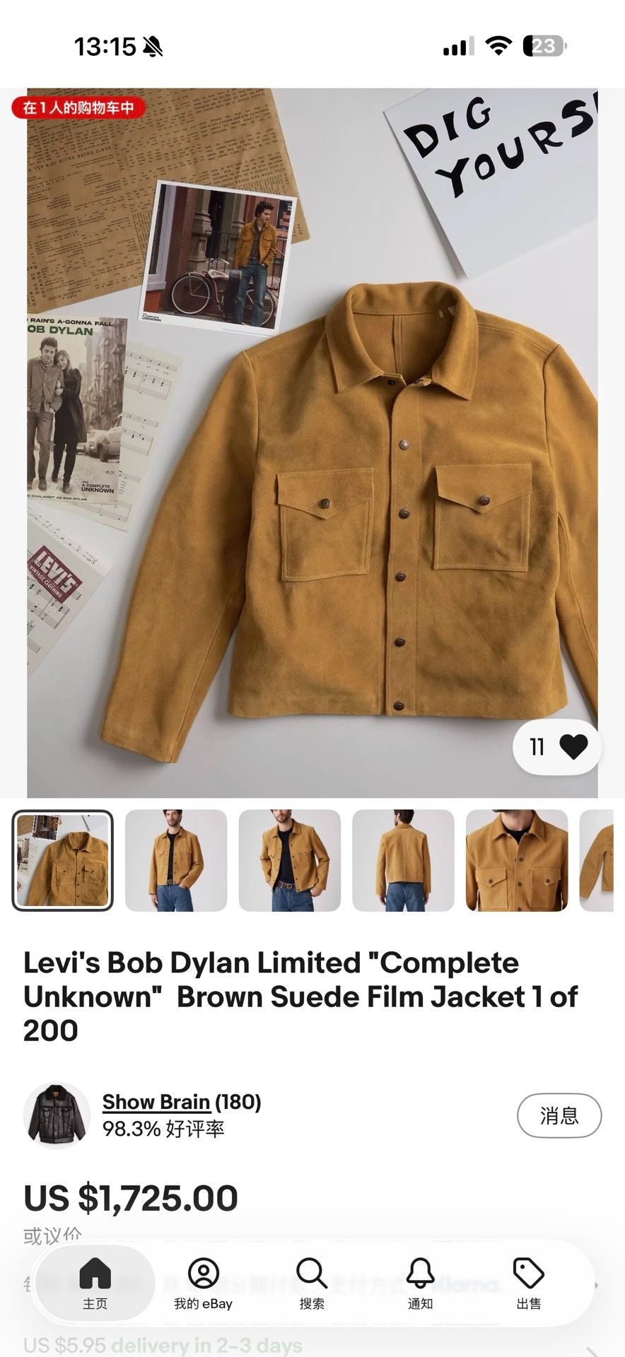 Levi's Levi's A Complete Unknown Suede Jacket Size S Size US S / EU 44-46 / 1 - 3 Thumbnail