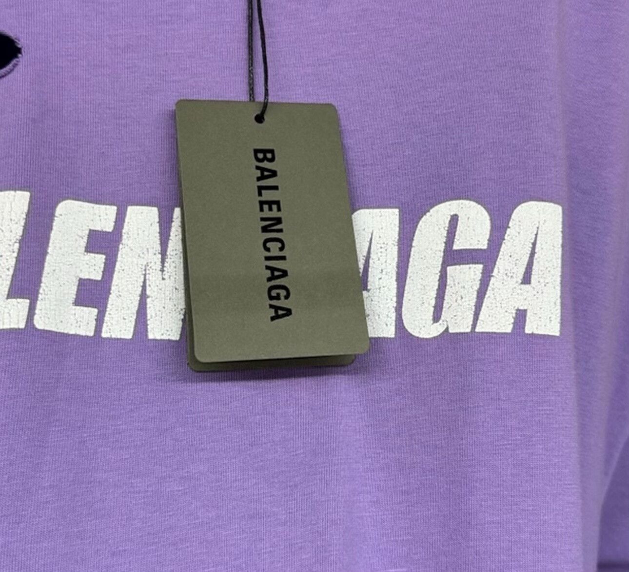 Balenciaga Balenciaga Destroyed Logo T-Shirt Purple Size XS Size US XS / EU 42 / 0 - 5 Thumbnail