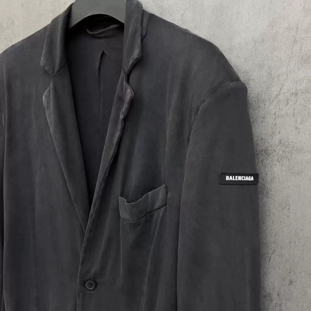 Balenciaga Balenciaga Logo Patch Washed Blazer Size XS Size 34R - 3 Thumbnail