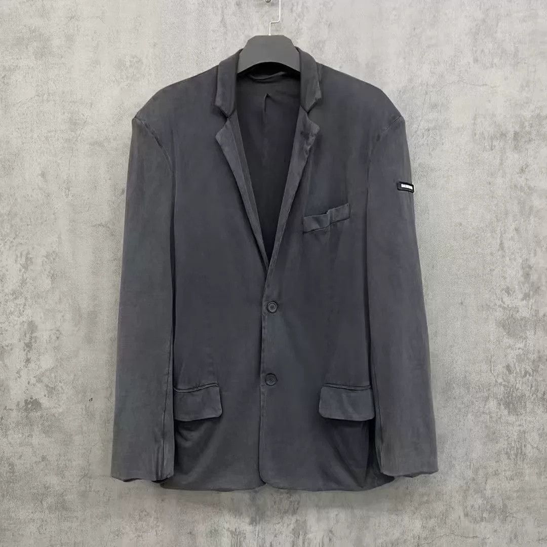 Balenciaga Balenciaga Logo Patch Washed Blazer Size XS Size 34R - 2 Thumbnail