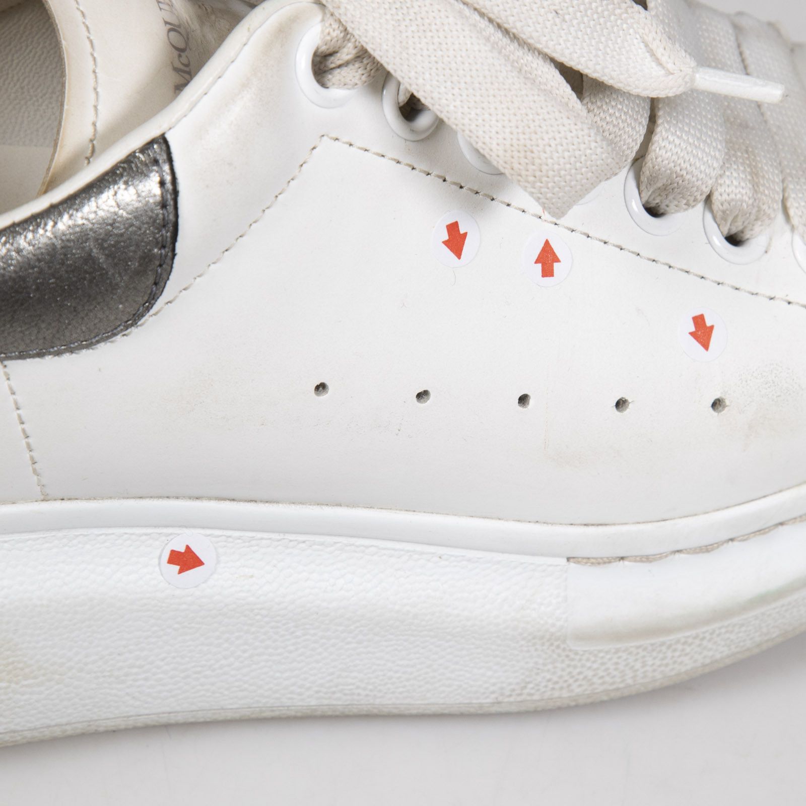 Alexander McQueen White Oversized Leather Trainers Size US 6 / IT 36 - 13 Thumbnail