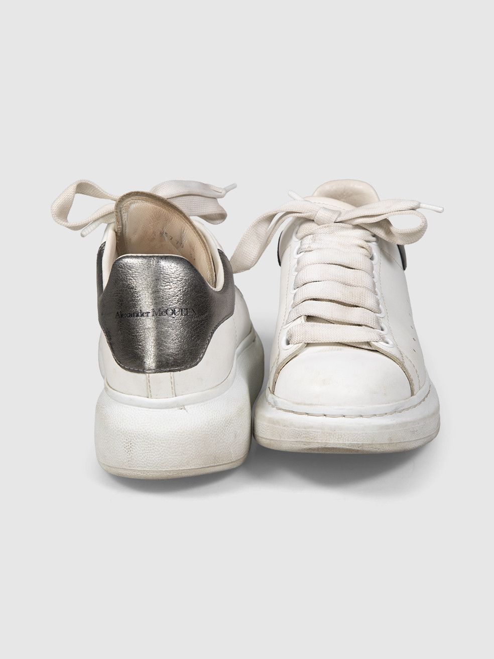 Alexander McQueen White Oversized Leather Trainers Size US 6 / IT 36 - 3 Thumbnail