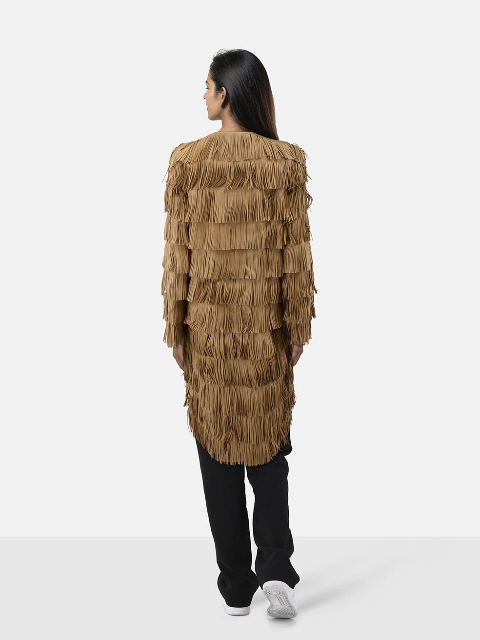 Prada Spring 2007 Brown Leather Fringe Coat Size S / US 4 / IT 40 - 2 Thumbnail