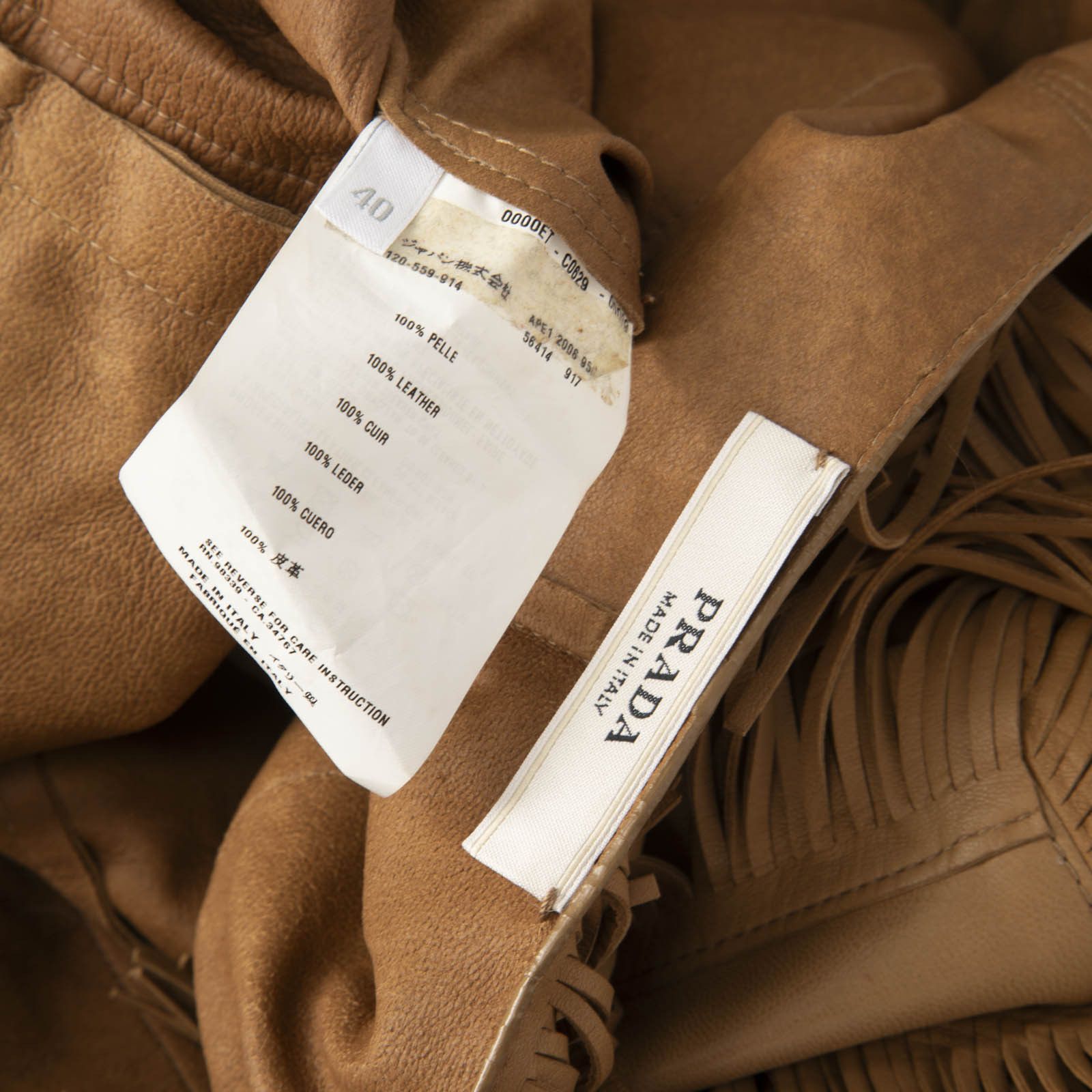 Prada Spring 2007 Brown Leather Fringe Coat Size S / US 4 / IT 40 - 16 Thumbnail