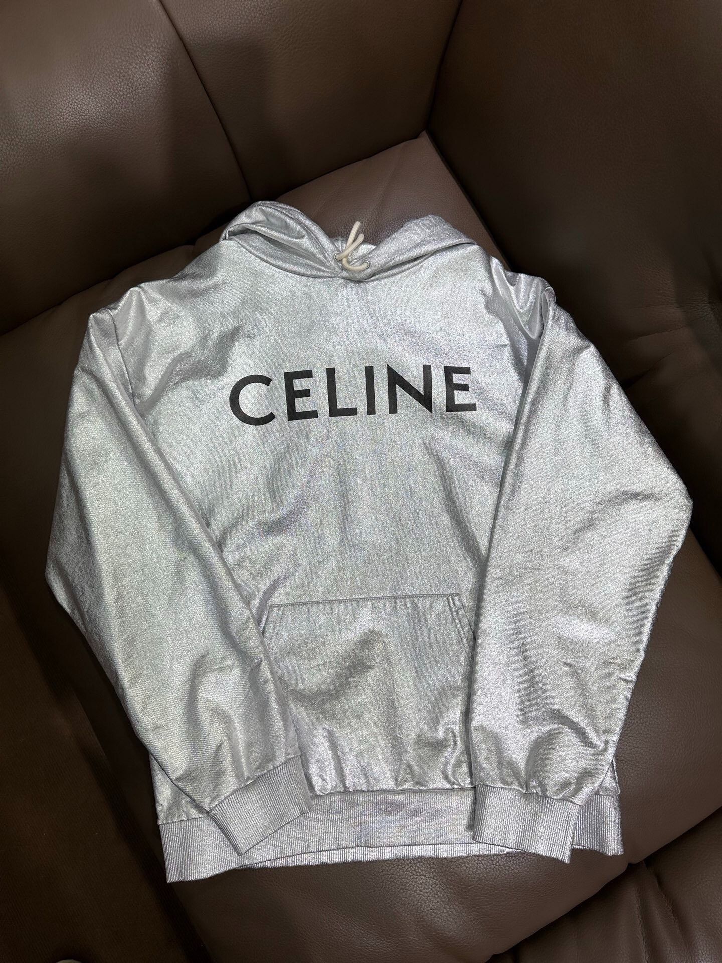 Celine Celine Metallic Logo Hoodie Size L Size US L / EU 52-54 / 3 - 2 Thumbnail