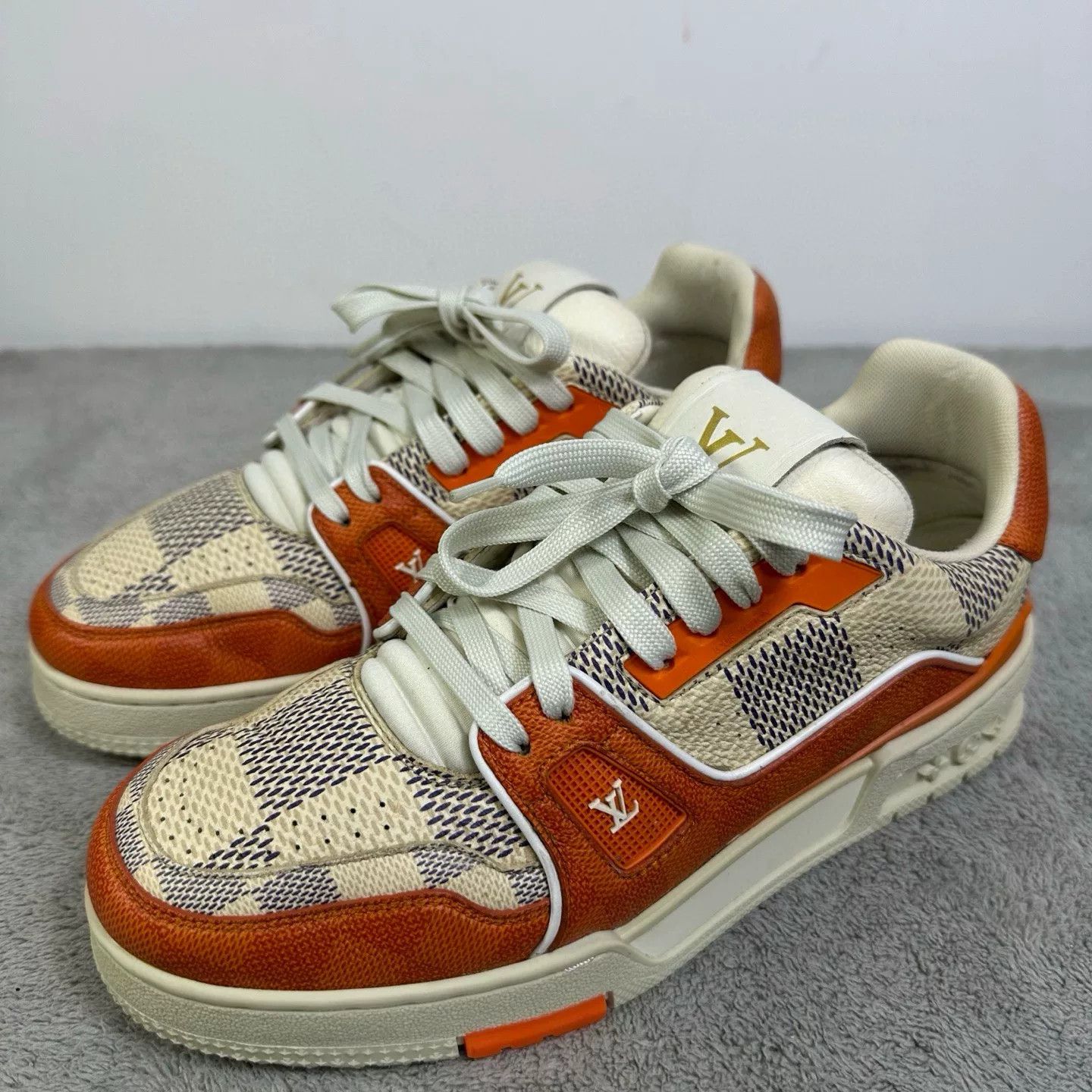 Louis Vuitton Louis Vuitton Trainer Orange Check Sneakers Size 7 Size US 7 / EU 40 - 2 Thumbnail