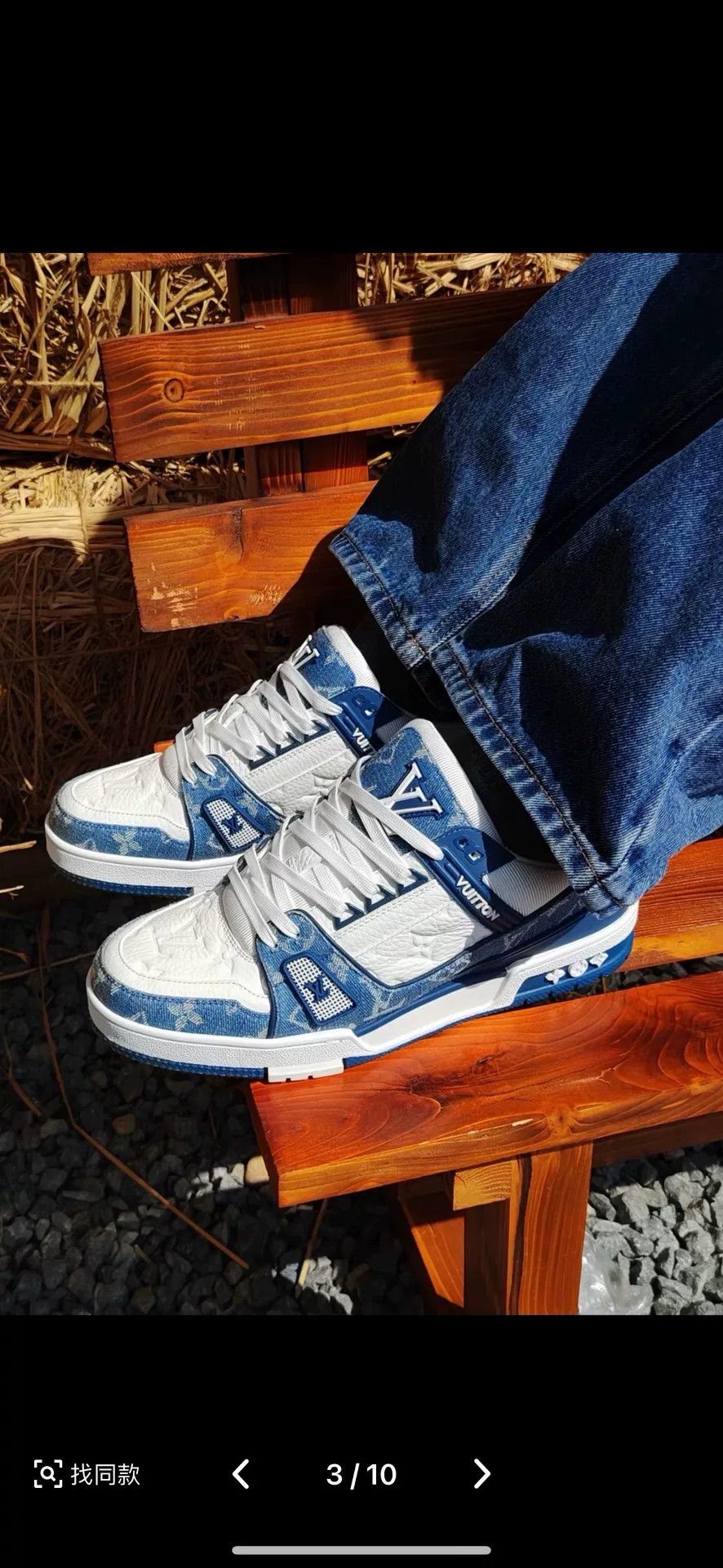 Louis Vuitton Louis Vuitton Denim Trainer Sneakers Size 8 Size US 8 / EU 41 - 9 Thumbnail
