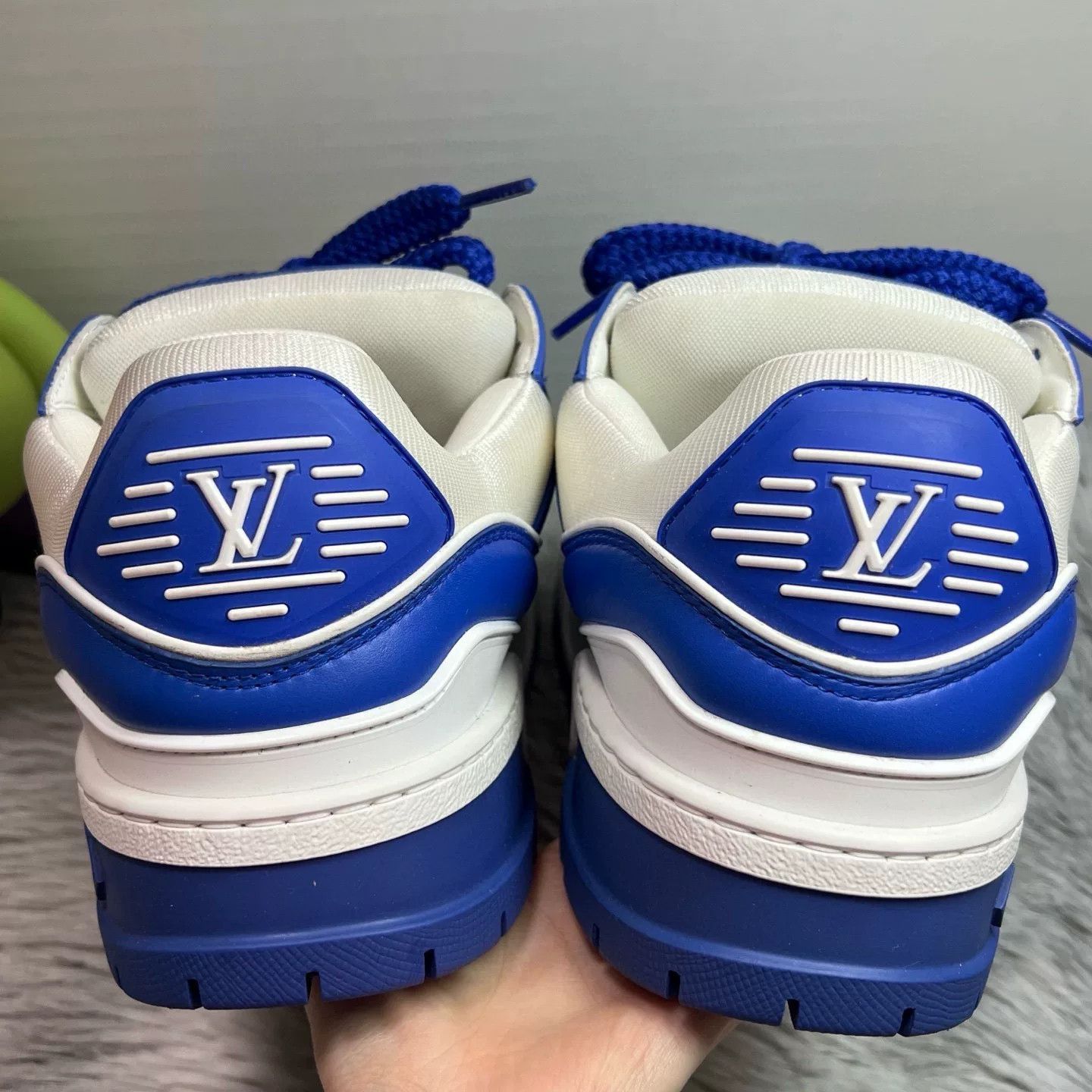 Louis Vuitton Louis Vuitton Trainer Maxi Sneakers Blue White Size 8 Size US 8 / EU 41 - 8 Thumbnail