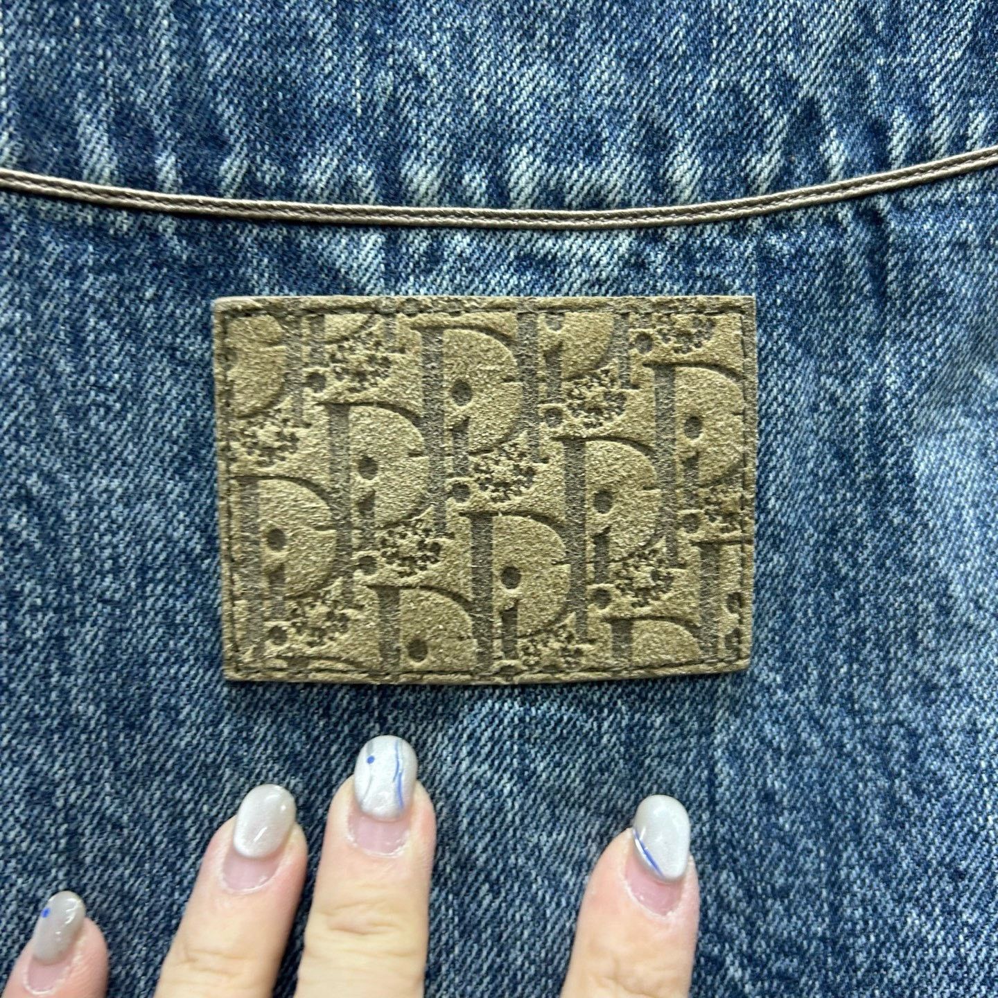 Dior Dior Oblique Leather Patch Denim Jacket Size 50 Size US M / EU 48-50 / 2 - 5 Thumbnail